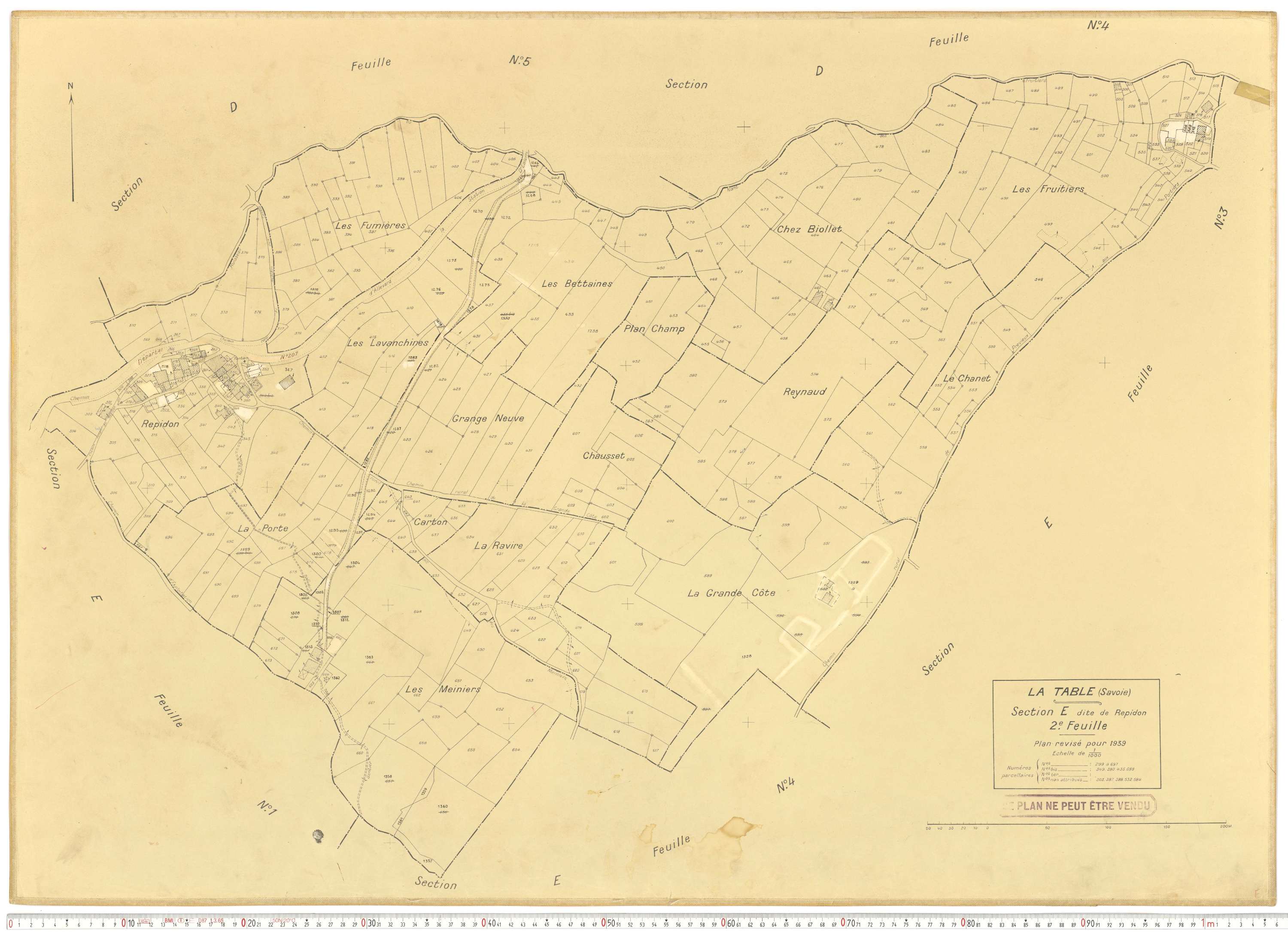 La Table - Plans cadastraux du cadastre rénové.