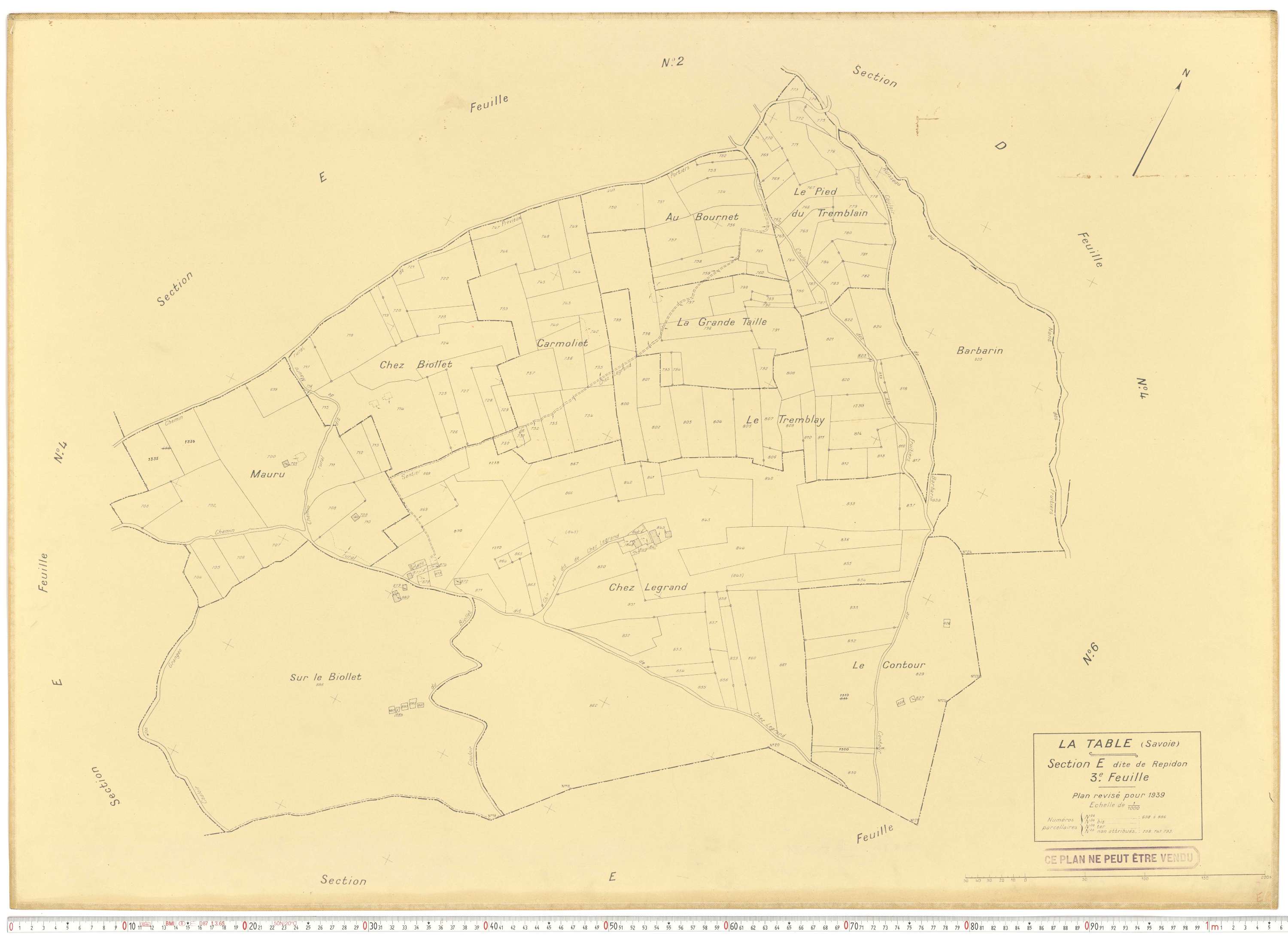 La Table - Plans cadastraux du cadastre rénové.