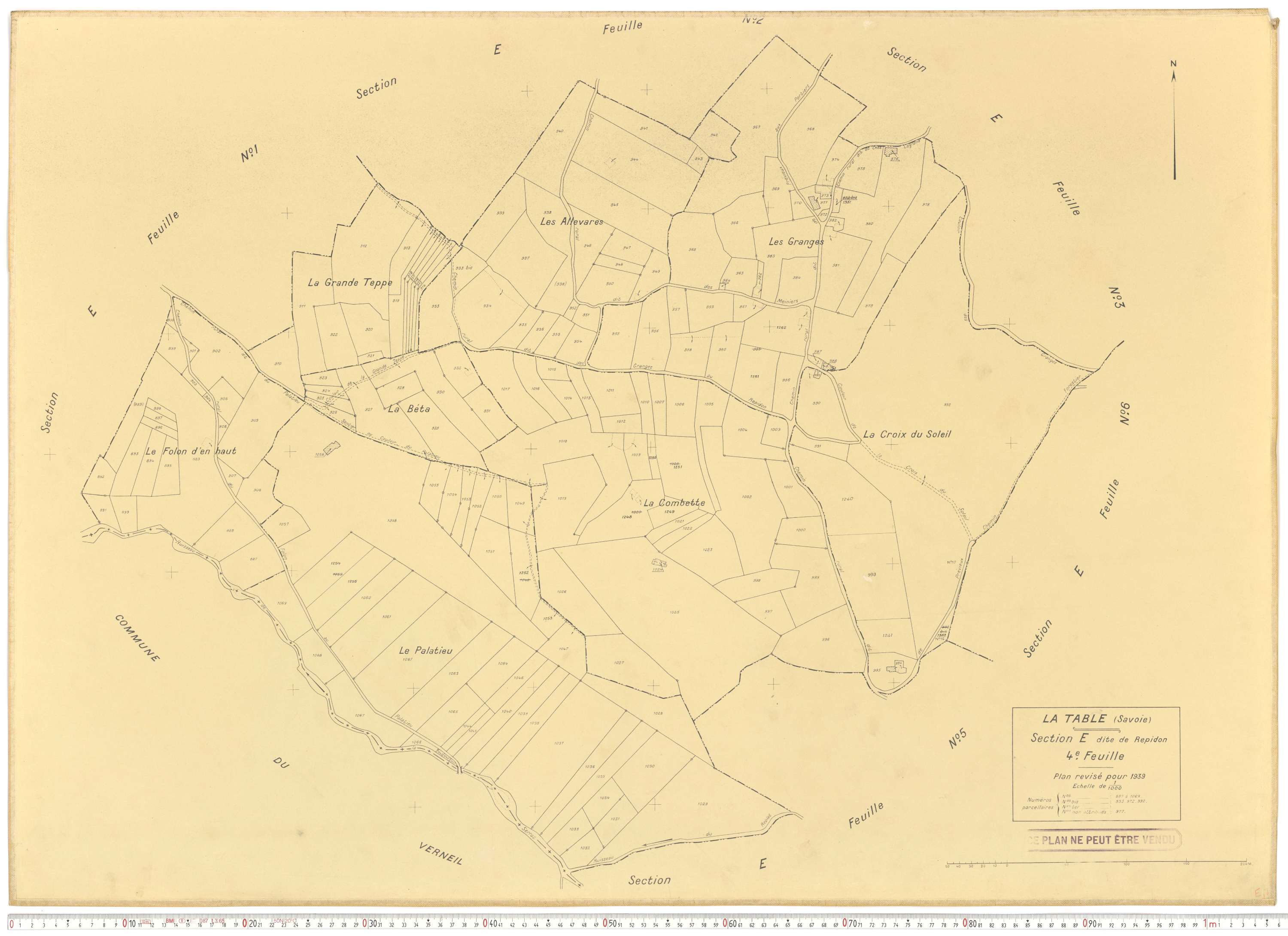 La Table - Plans cadastraux du cadastre rénové.