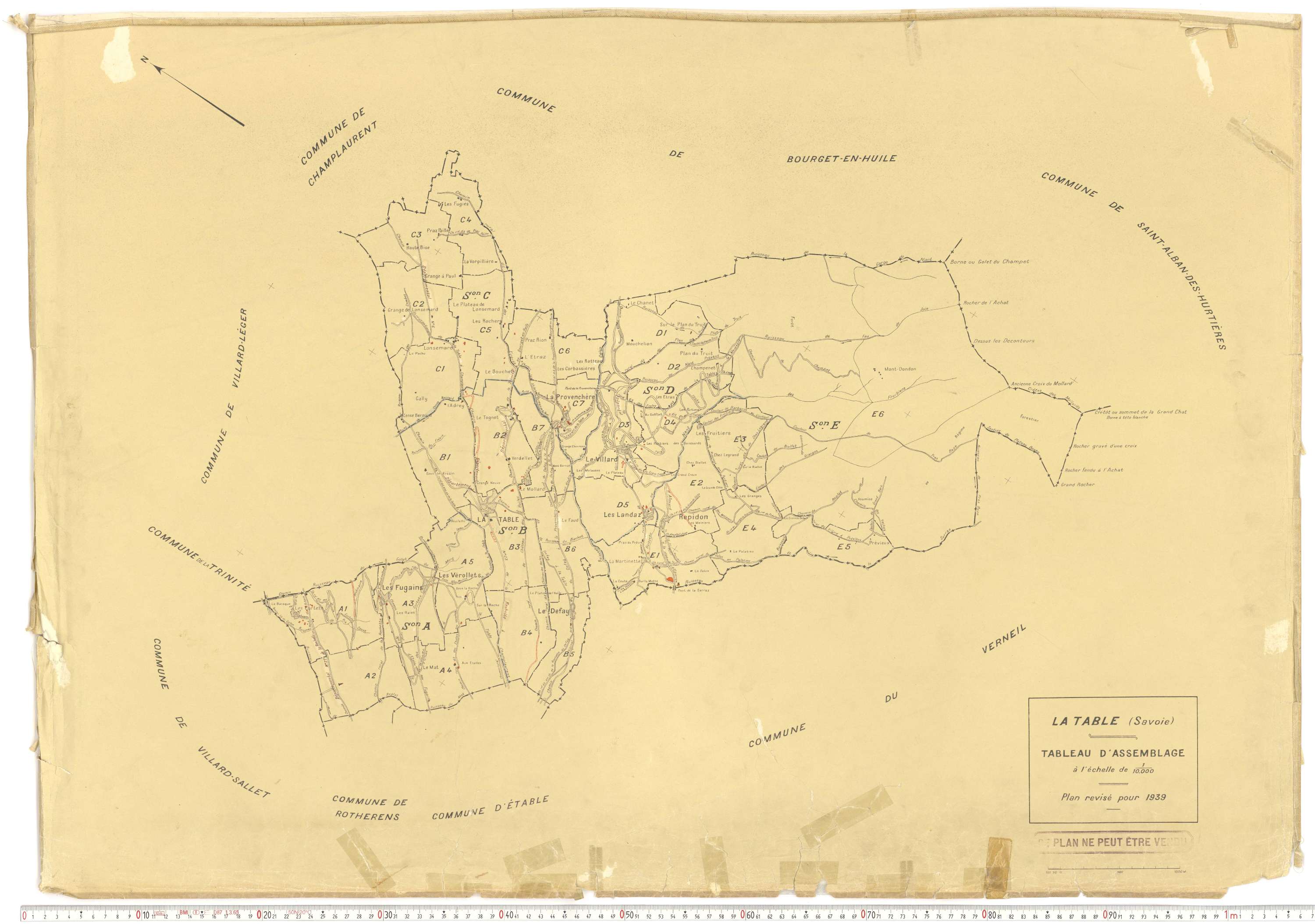 La Table - Plans cadastraux du cadastre rénové.