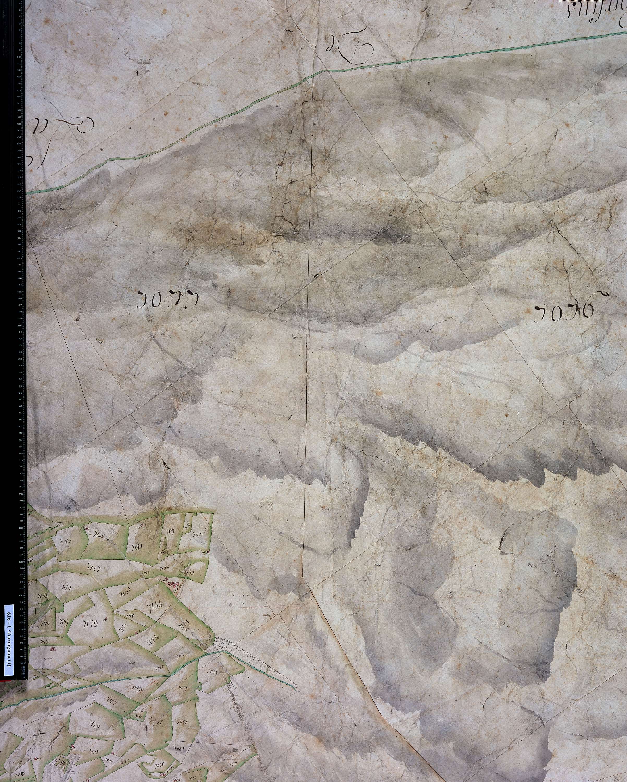 Val-Cenis - Copie de la mappe originale (plan cadastral) de la commune de Termignon. Signée Cocelli, directeur de la péréquation.