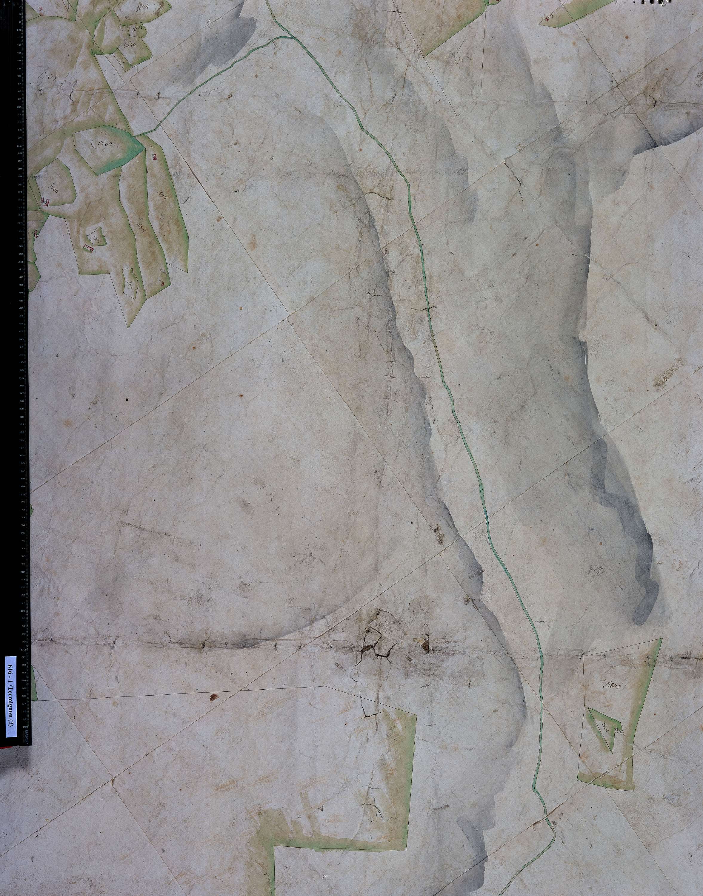 Val-Cenis - Copie de la mappe originale (plan cadastral) de la commune de Termignon. Signée Cocelli, directeur de la péréquation.