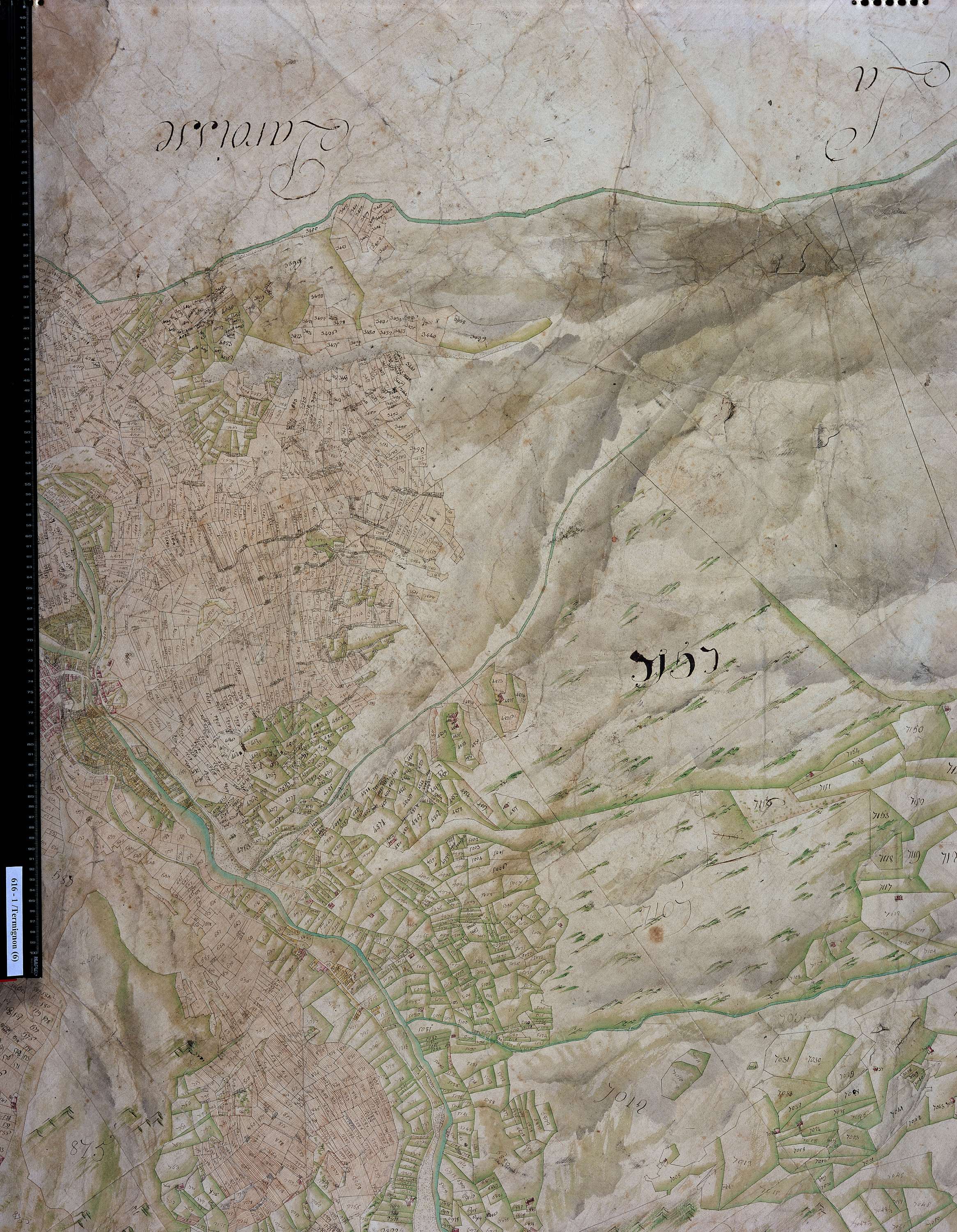Val-Cenis - Copie de la mappe originale (plan cadastral) de la commune de Termignon. Signée Cocelli, directeur de la péréquation.