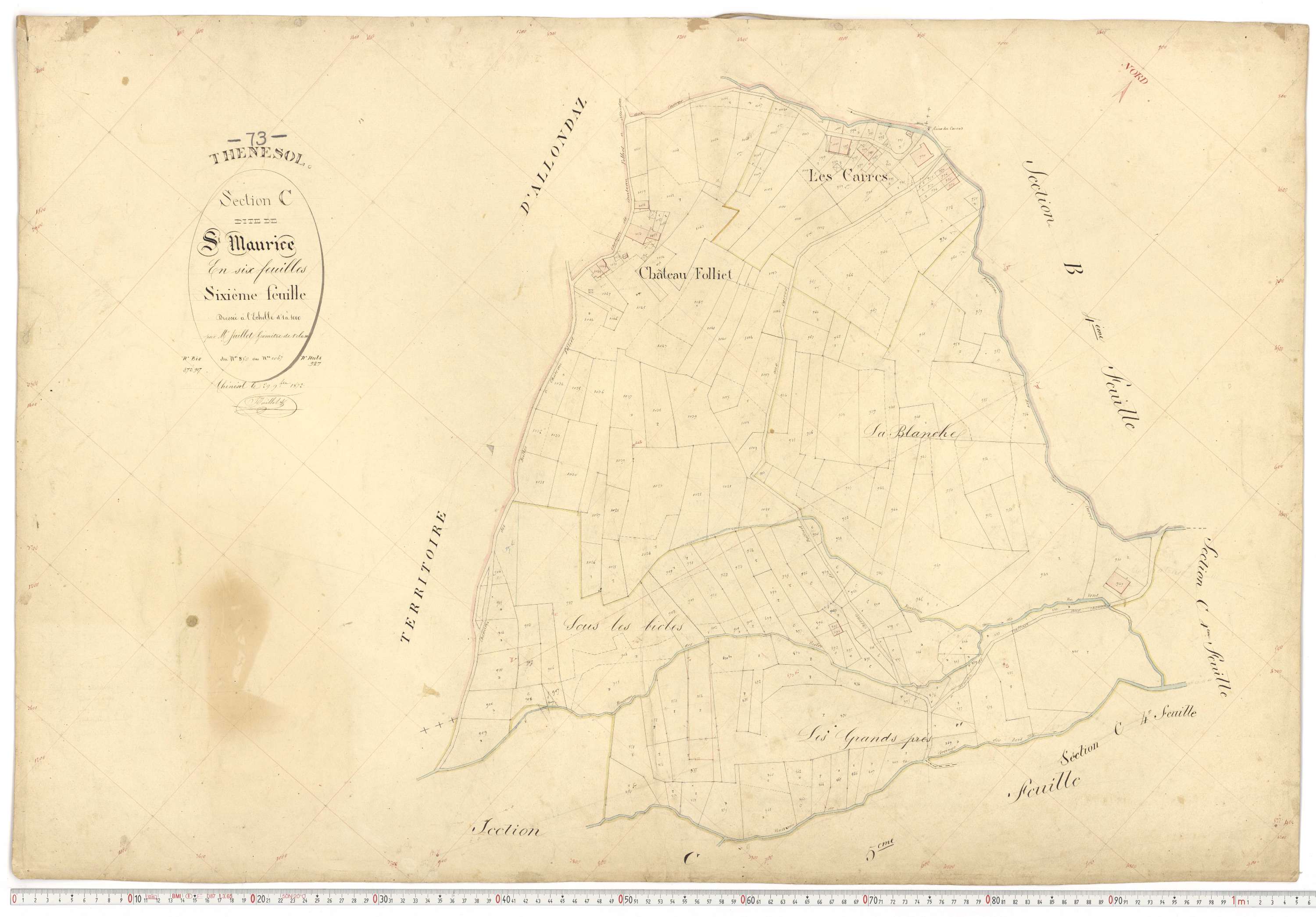Thénésol - Plans cadastraux du premier cadastre français.