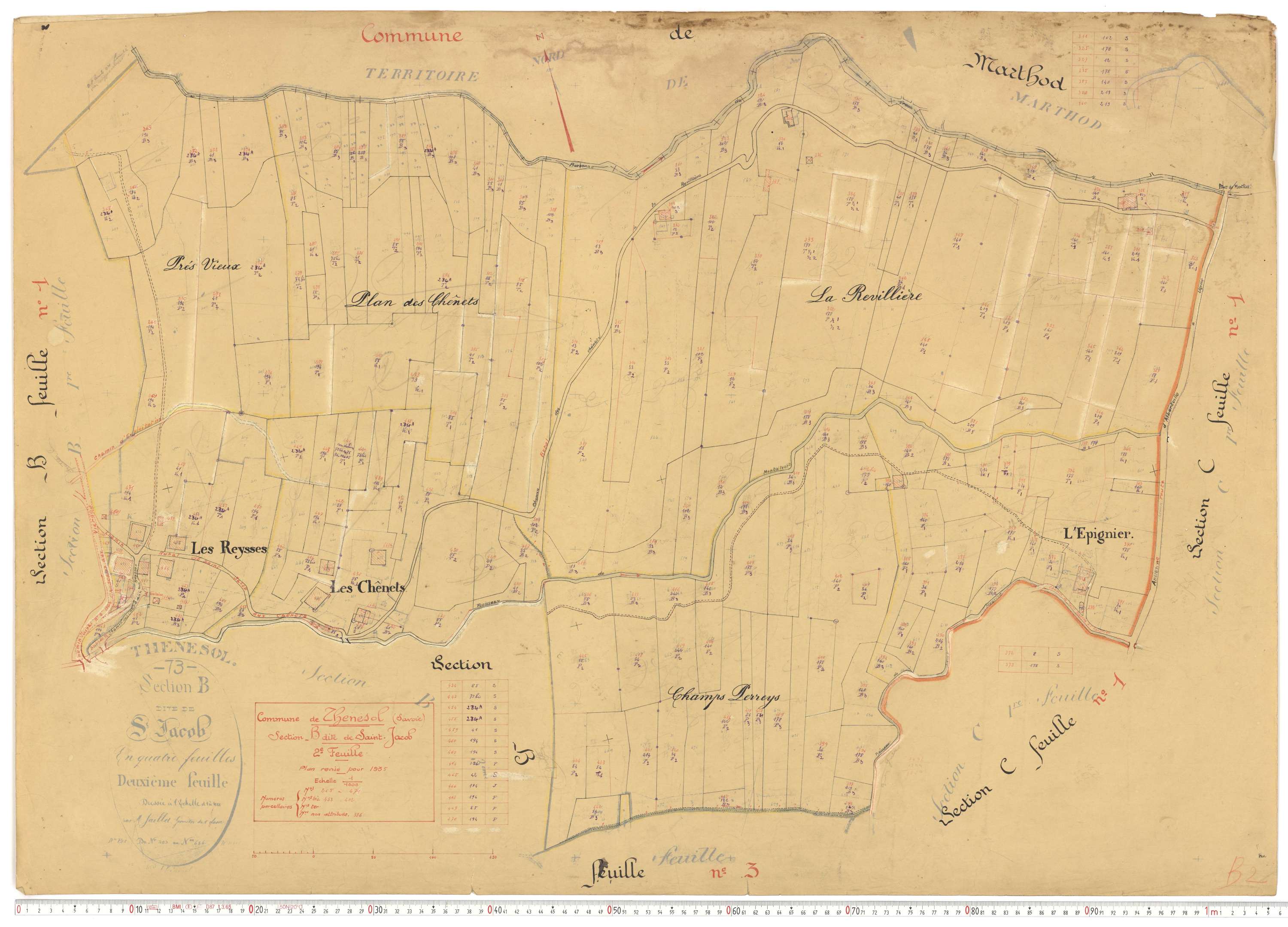 Thénésol - Plans cadastraux du cadastre rénové.