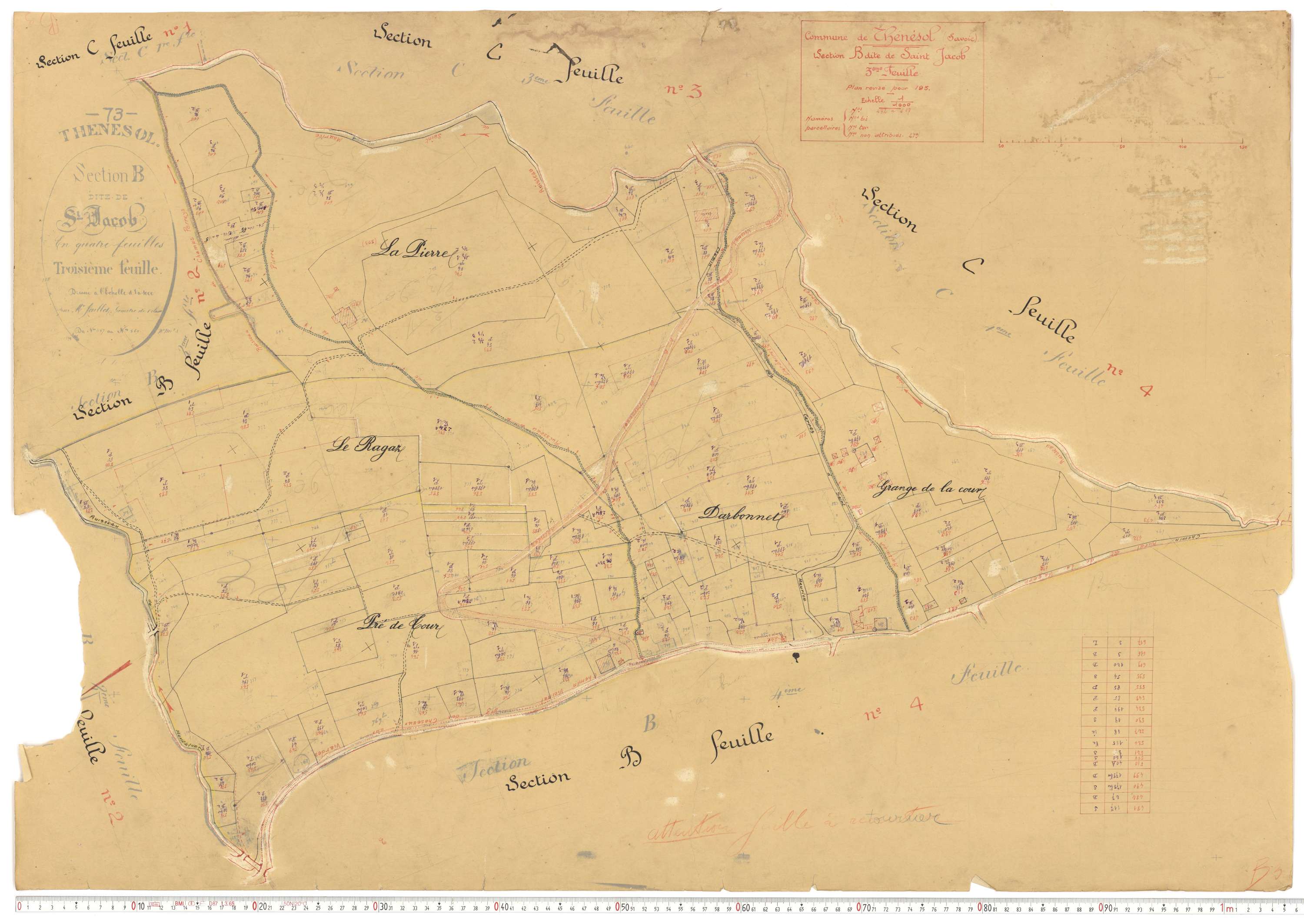 Thénésol - Plans cadastraux du cadastre rénové.