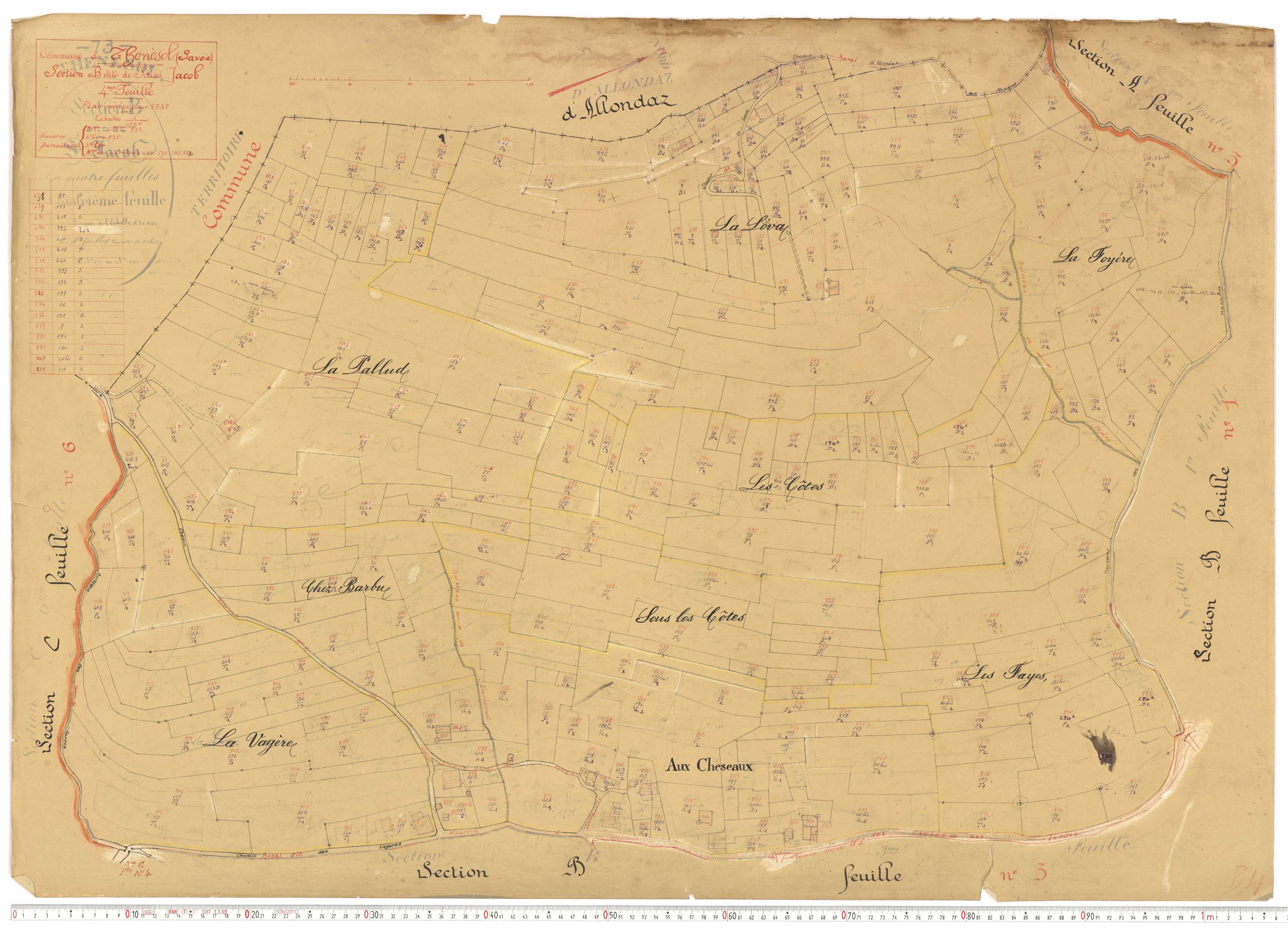 Thénésol - Plans cadastraux du cadastre rénové.