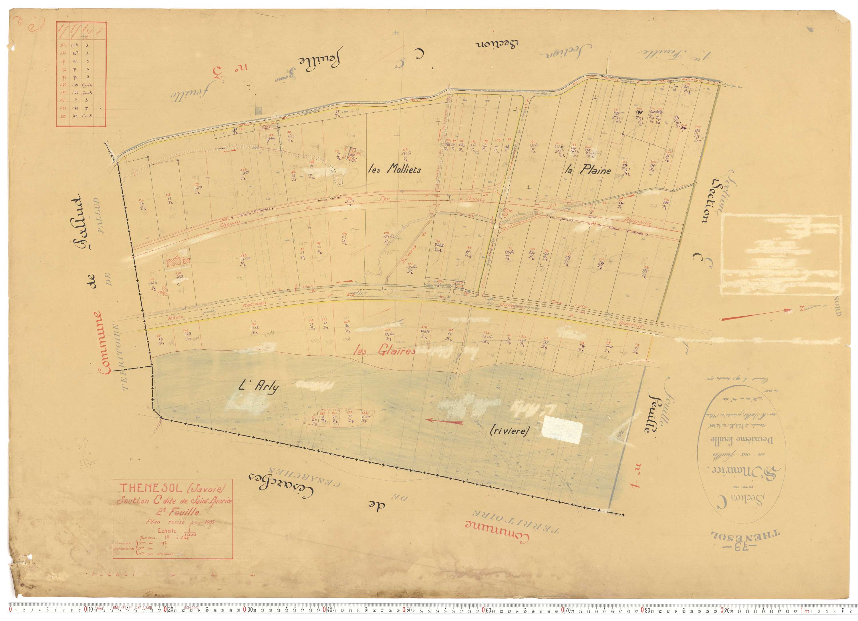 Thénésol - Plans cadastraux du cadastre rénové.