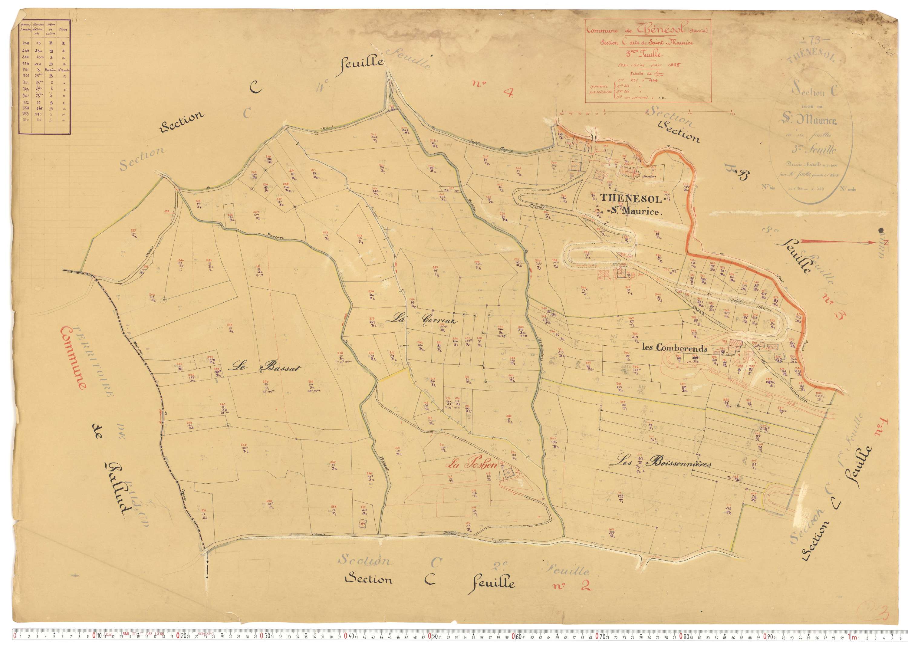 Thénésol - Plans cadastraux du cadastre rénové.