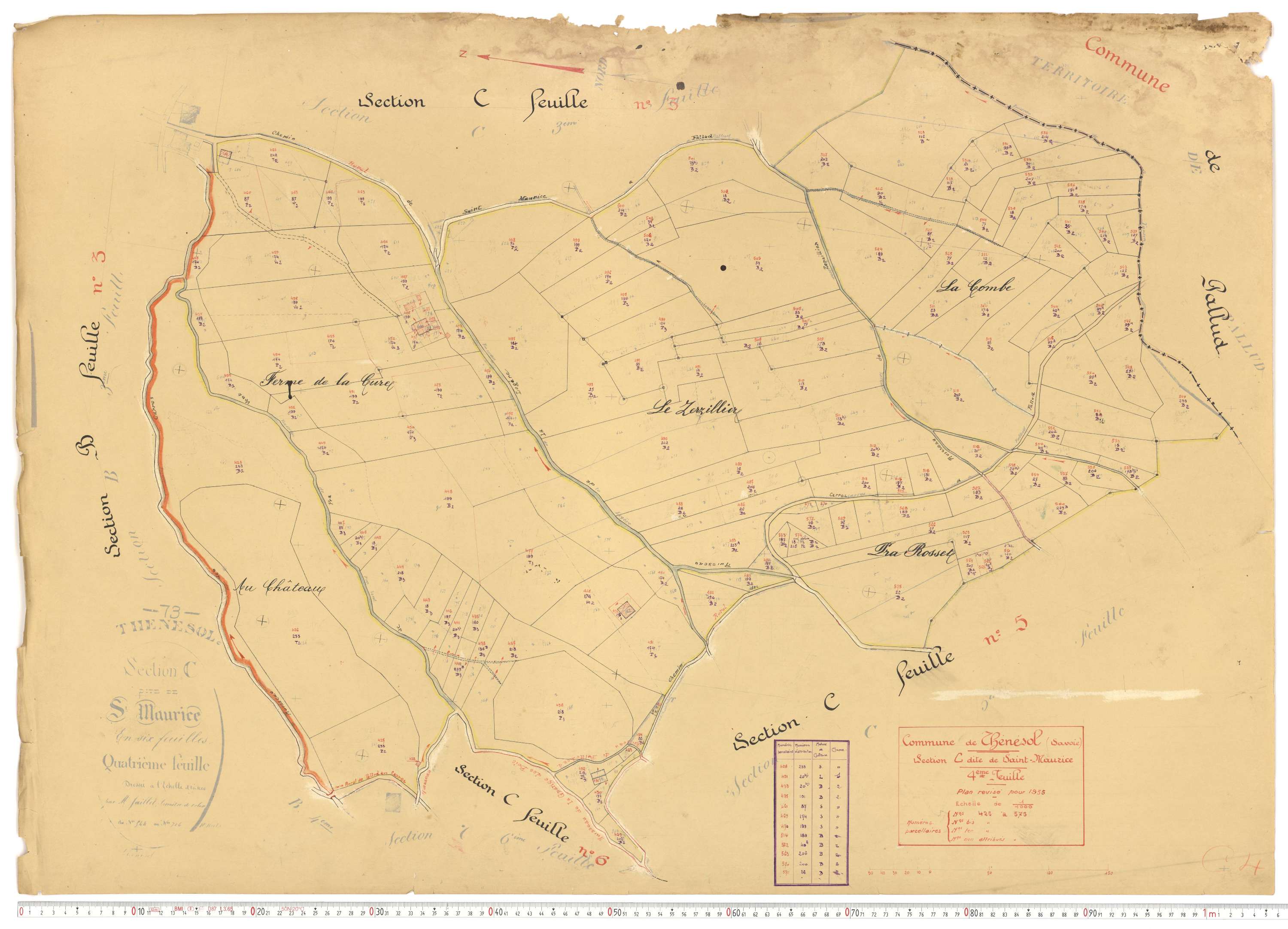 Thénésol - Plans cadastraux du cadastre rénové.