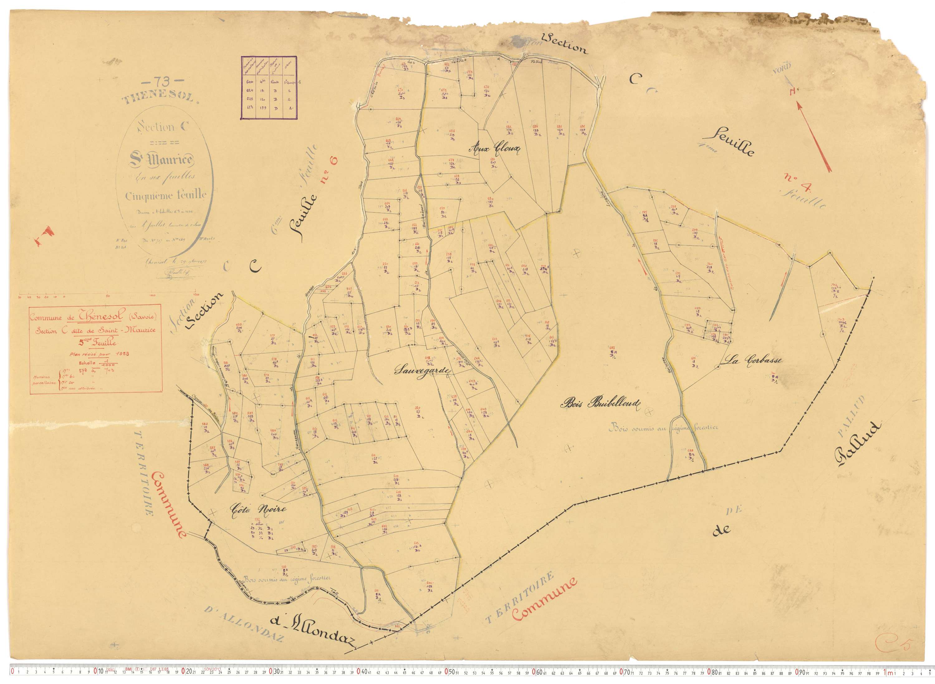 Thénésol - Plans cadastraux du cadastre rénové.