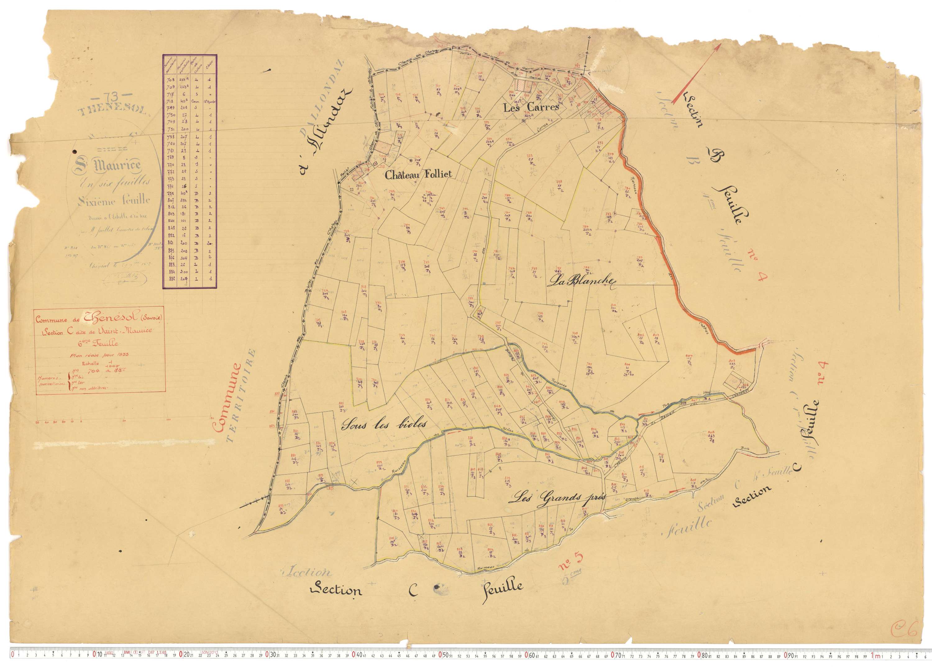 Thénésol - Plans cadastraux du cadastre rénové.