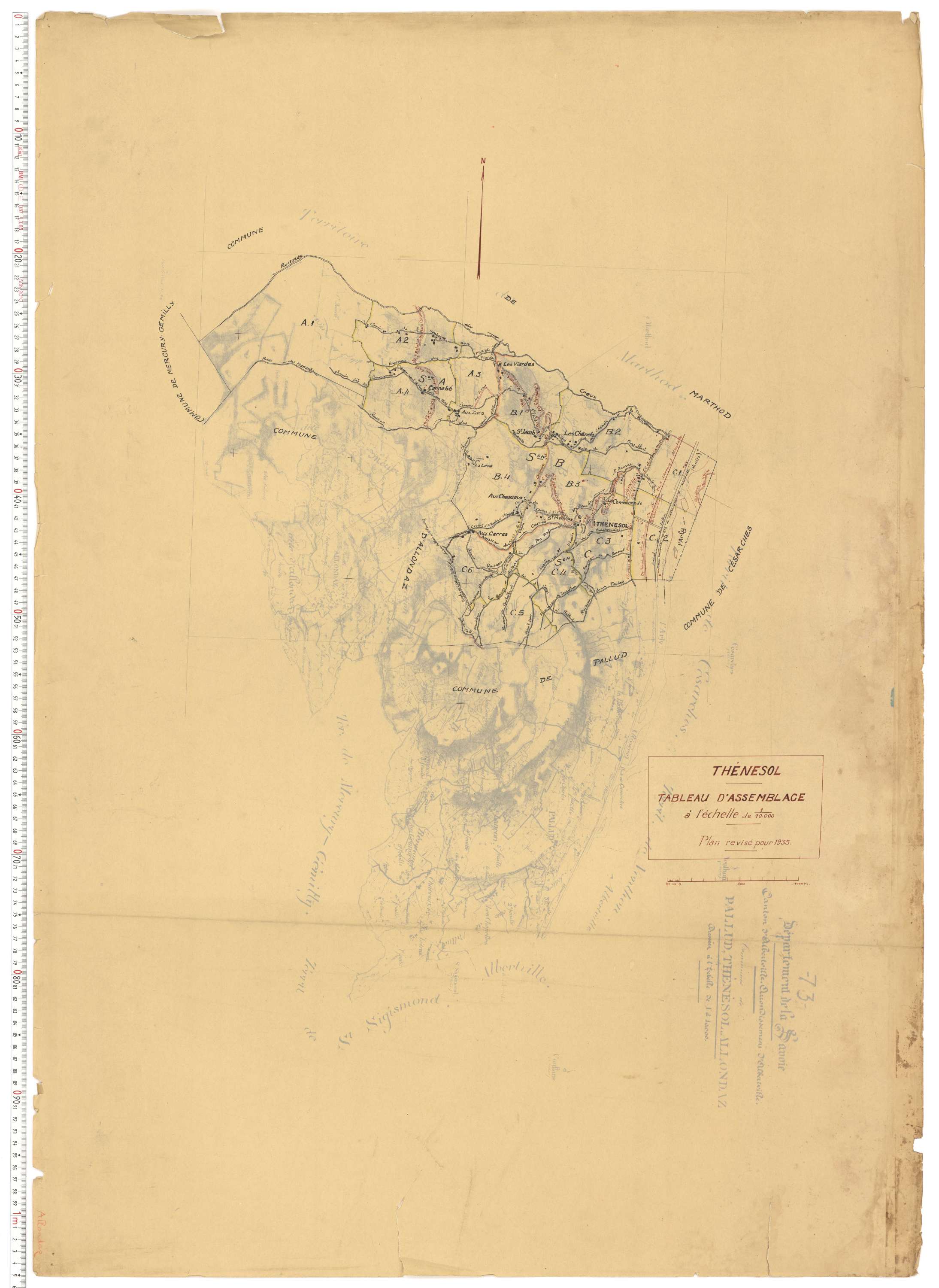 Thénésol - Plans cadastraux du cadastre rénové.