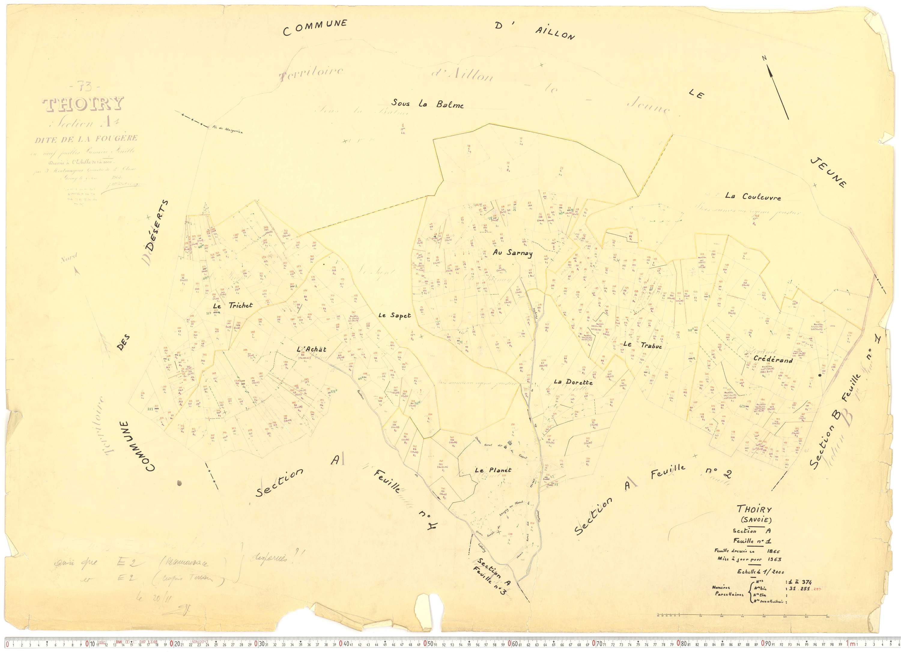 Thoiry - Cadastre rénové, version de travail (1963).