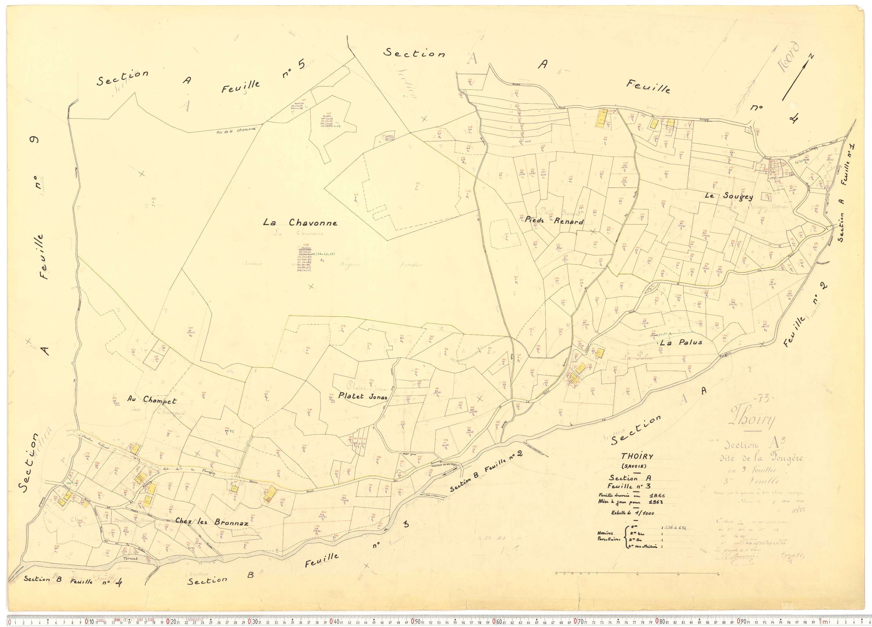 Thoiry - Cadastre rénové, version de travail (1963).