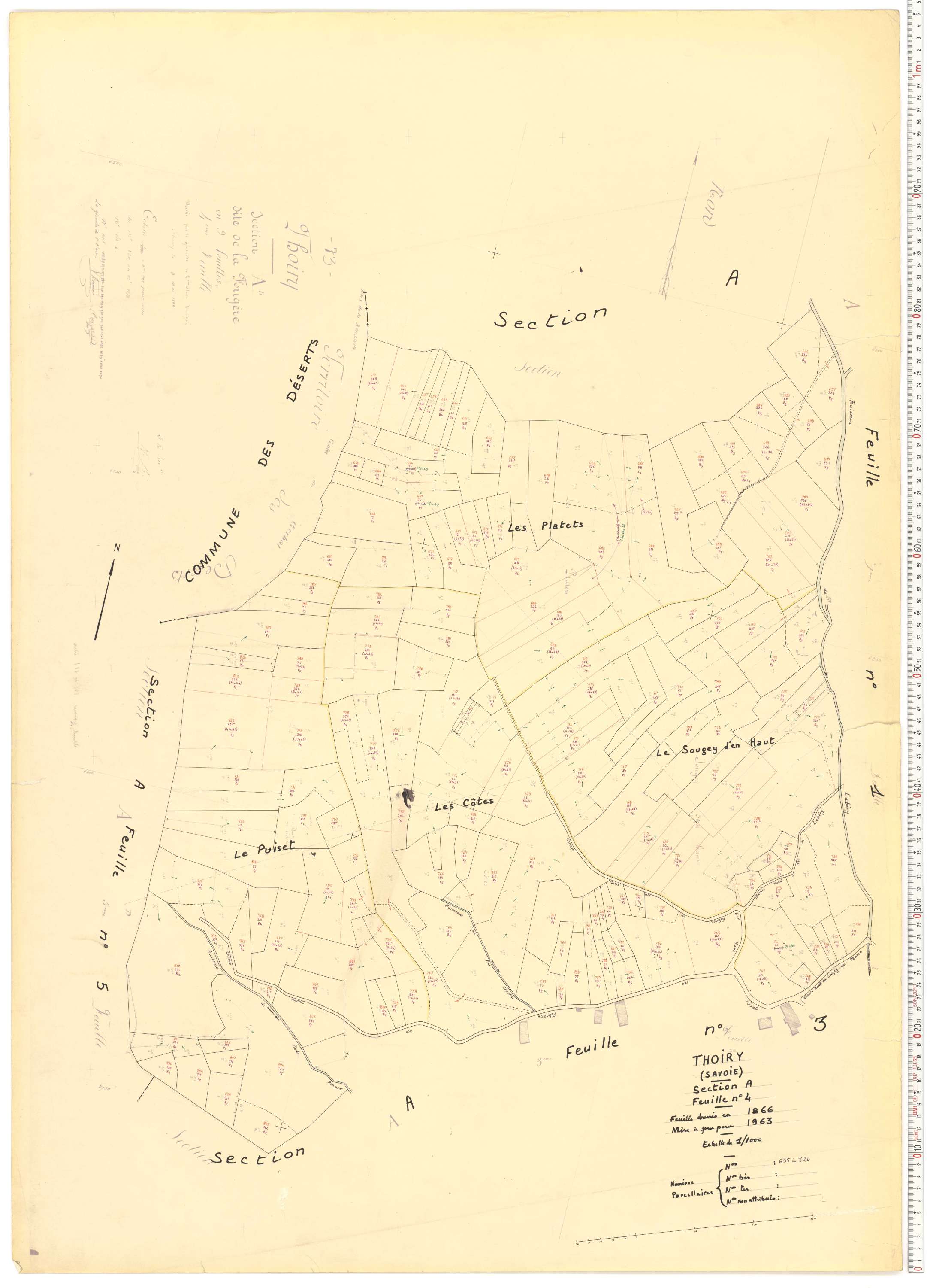 Thoiry - Cadastre rénové, version de travail (1963).