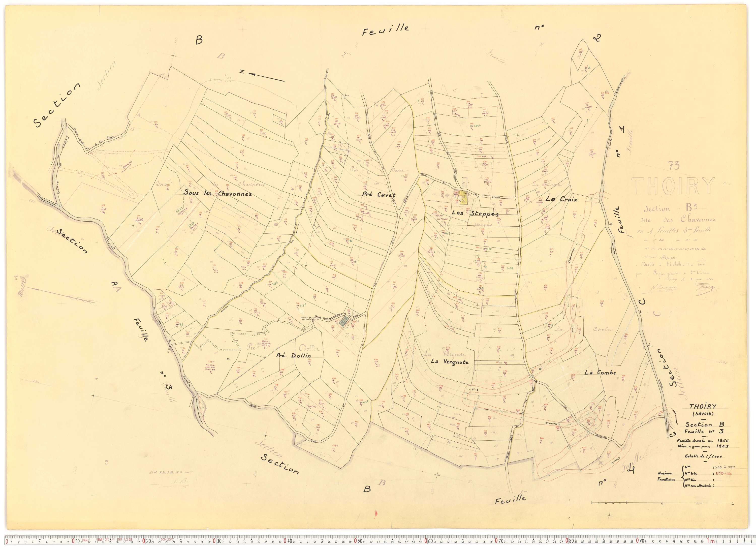 Thoiry - Cadastre rénové, version de travail (1963).