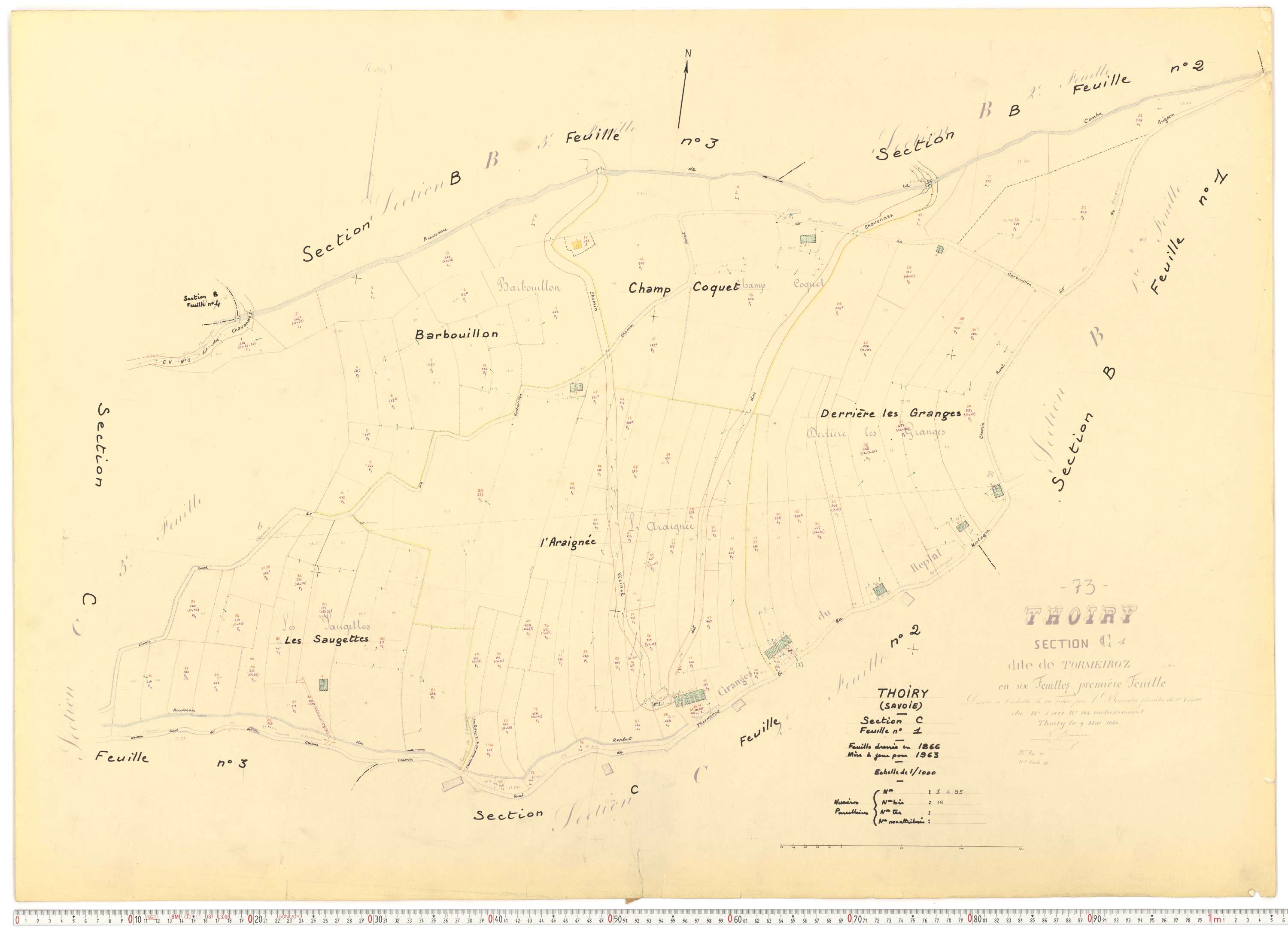 Thoiry - Cadastre rénové, version de travail (1963).