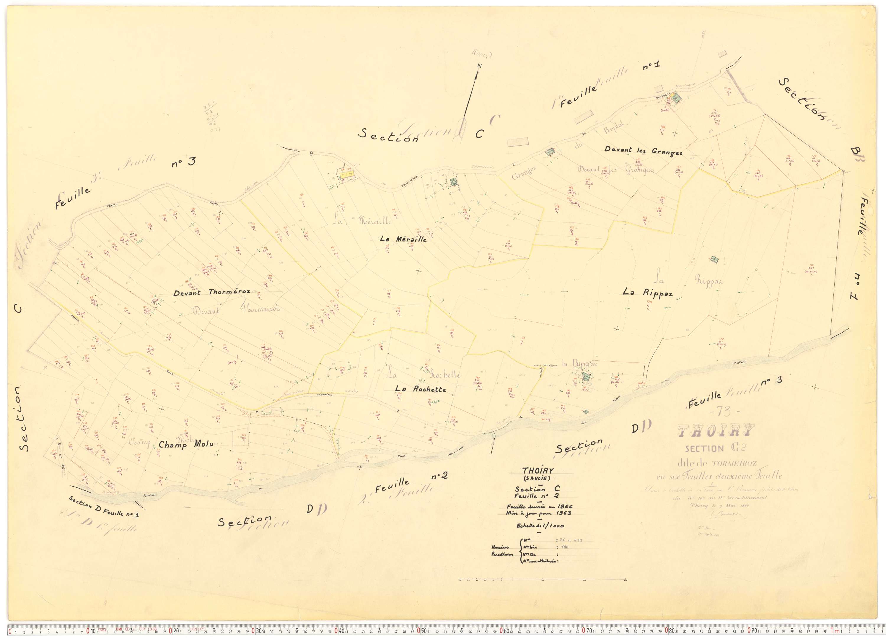 Thoiry - Cadastre rénové, version de travail (1963).