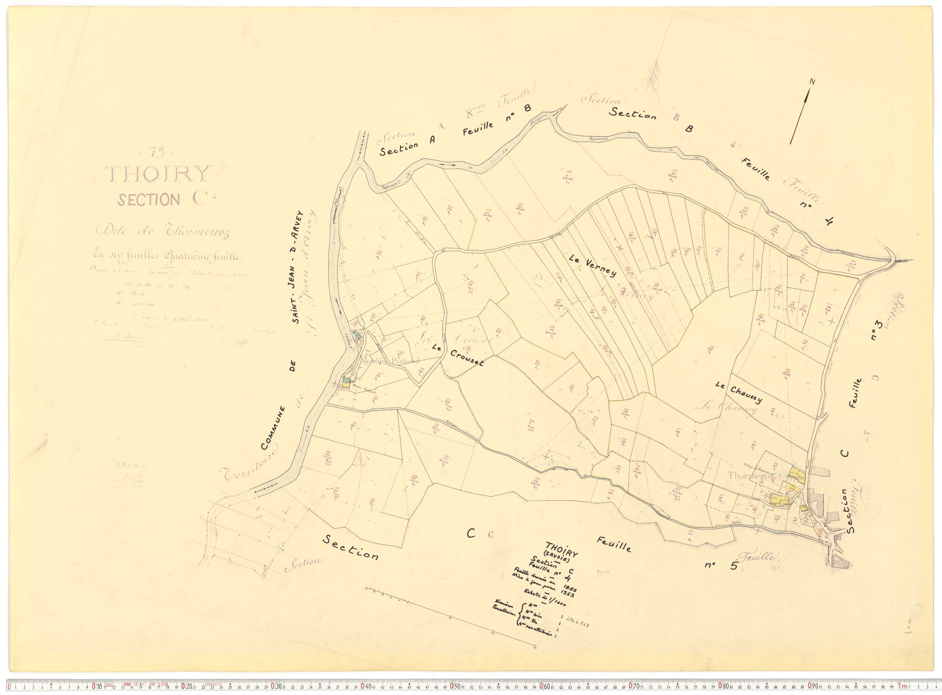 Thoiry - Cadastre rénové, version de travail (1963).
