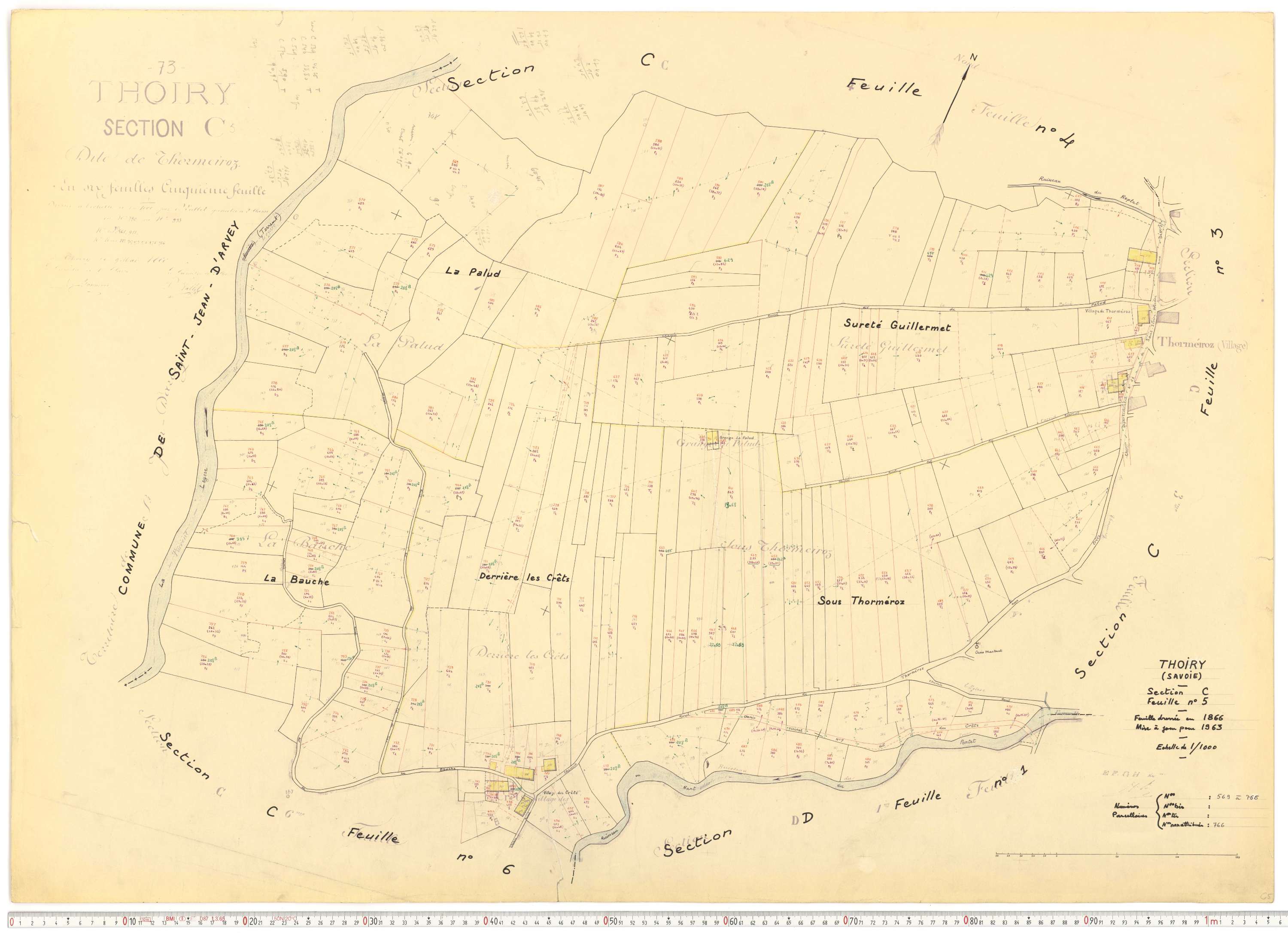 Thoiry - Cadastre rénové, version de travail (1963).