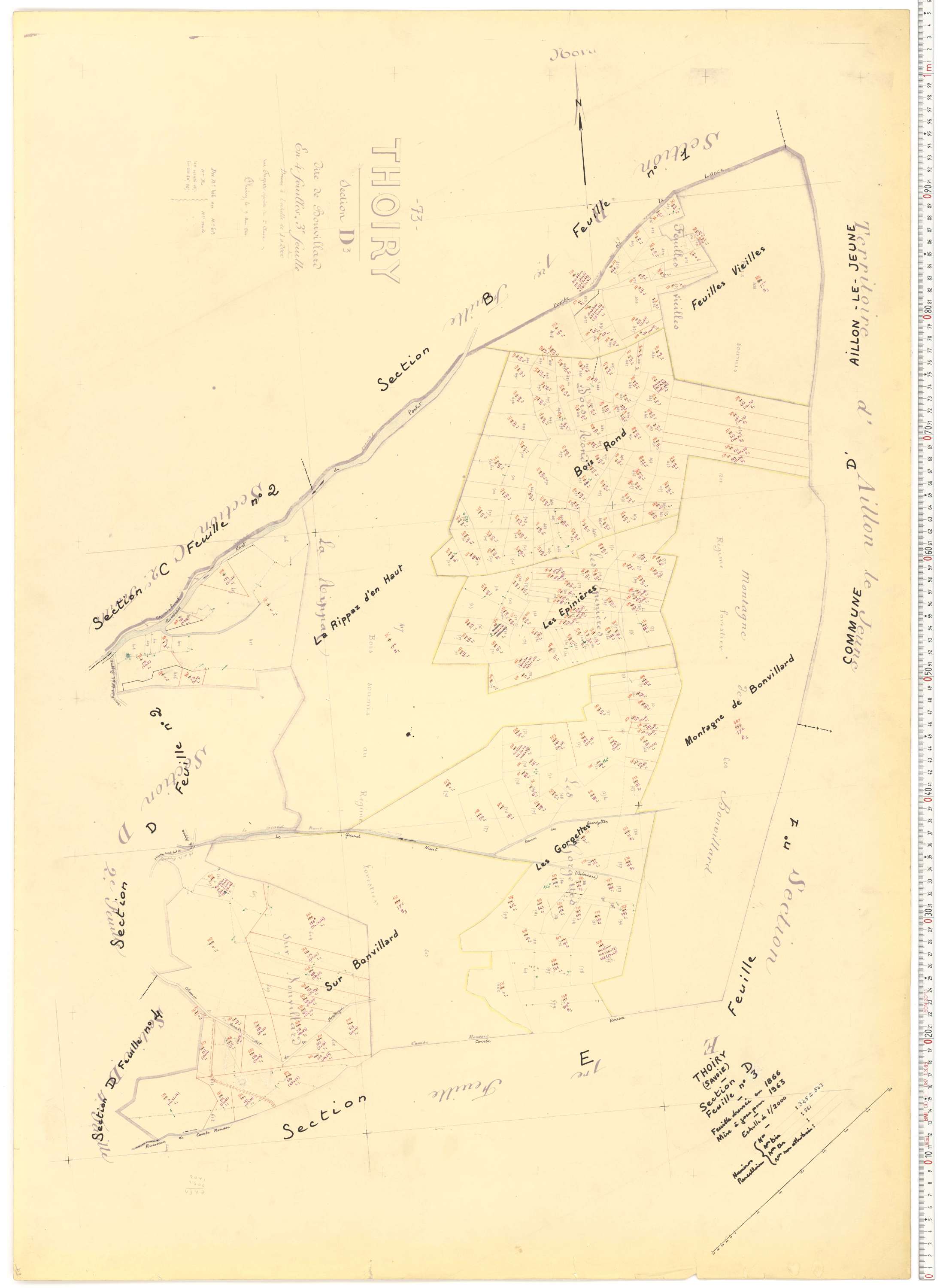 Thoiry - Cadastre rénové, version de travail (1963).