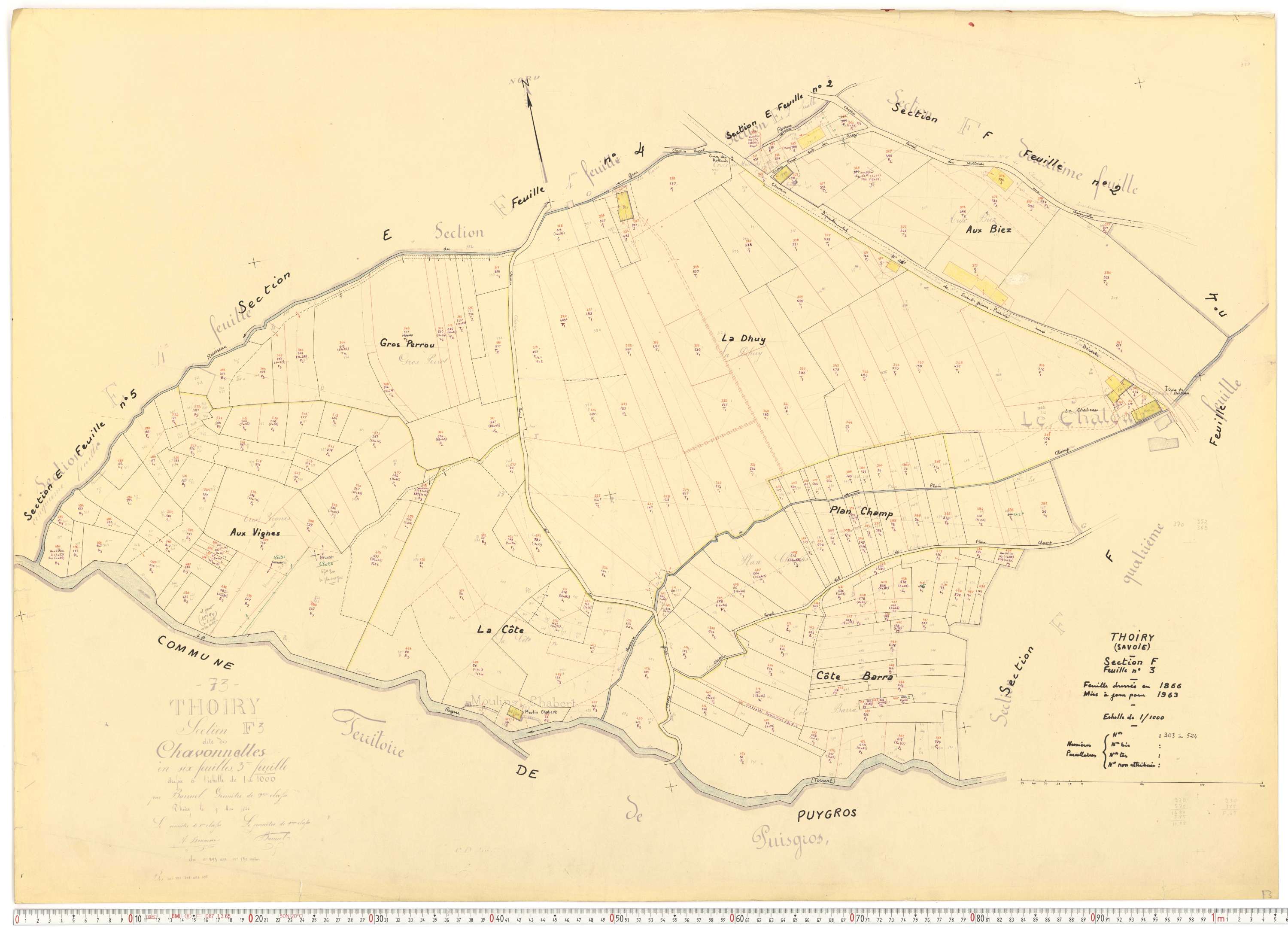 Thoiry - Cadastre rénové, version de travail (1963).