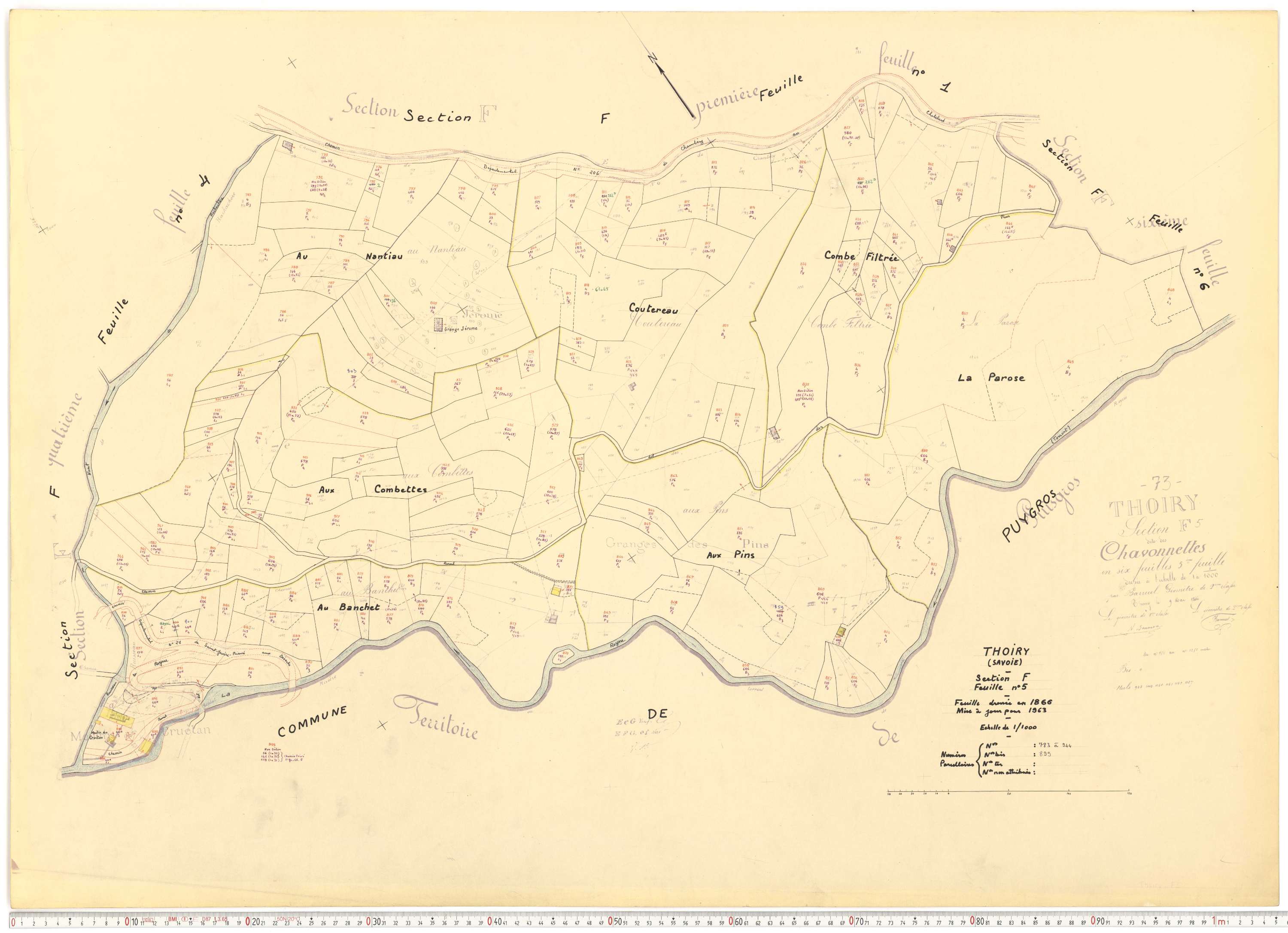Thoiry - Cadastre rénové, version de travail (1963).
