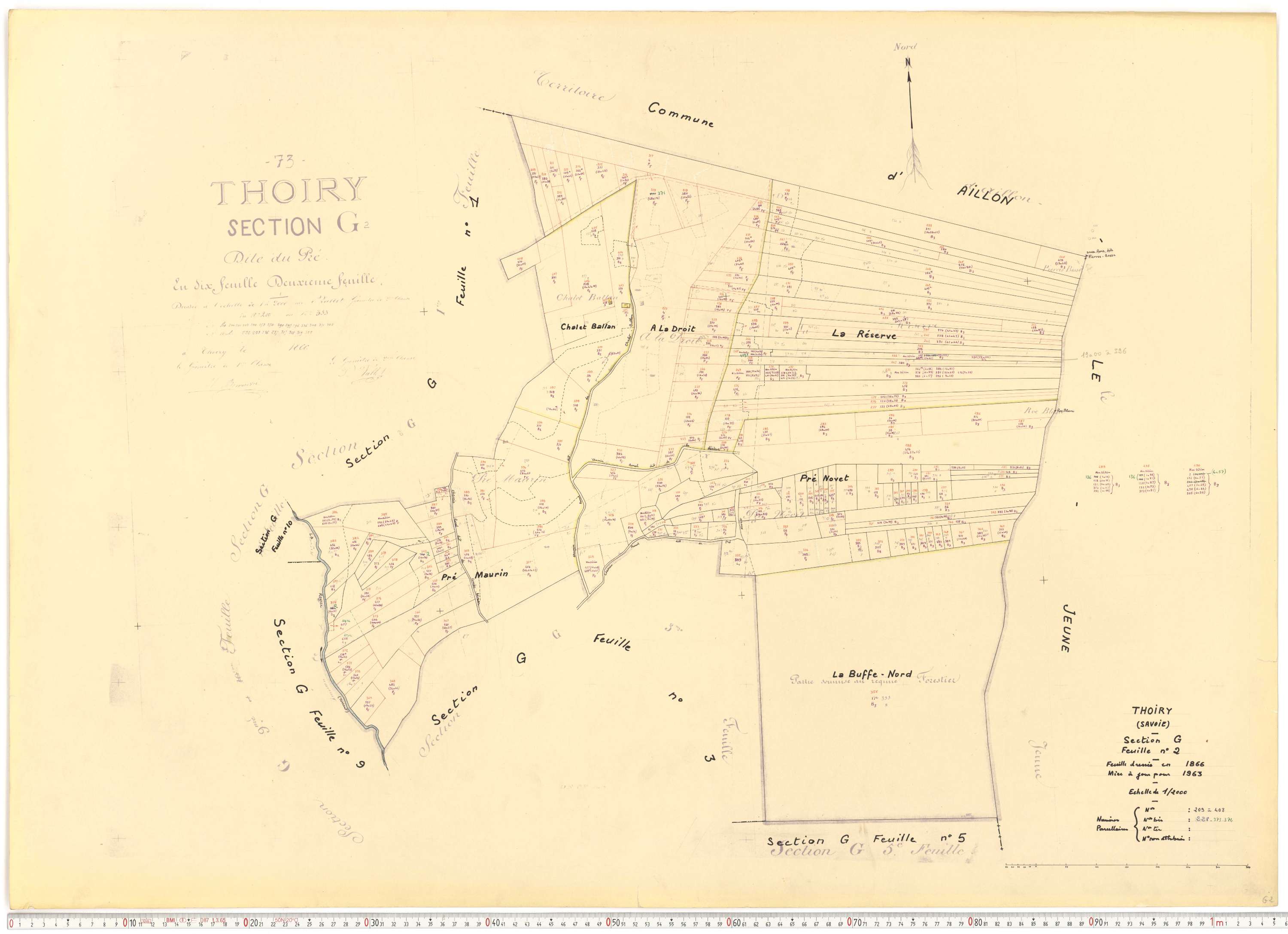 Thoiry - Cadastre rénové, version de travail (1963).