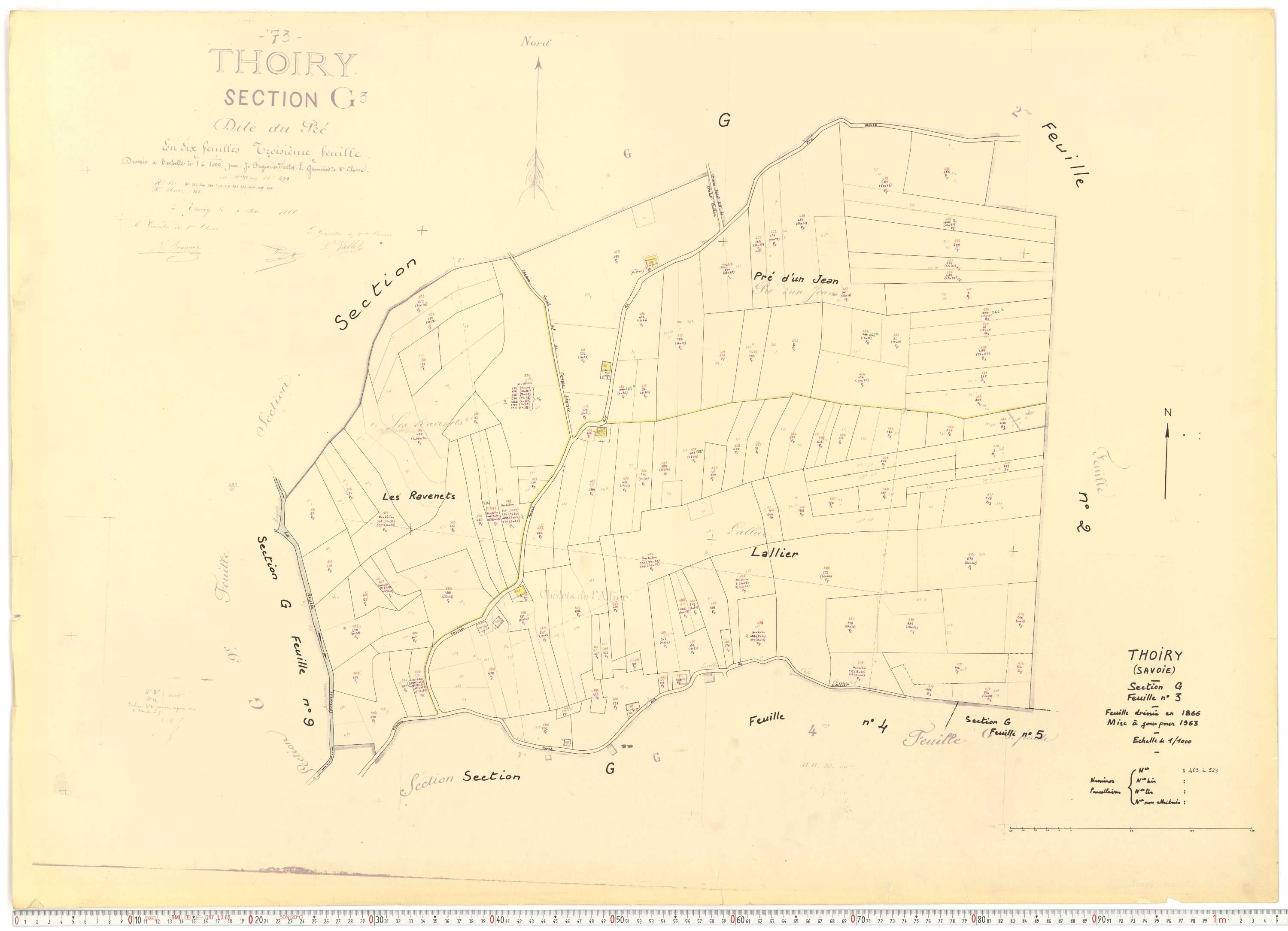 Thoiry - Cadastre rénové, version de travail (1963).