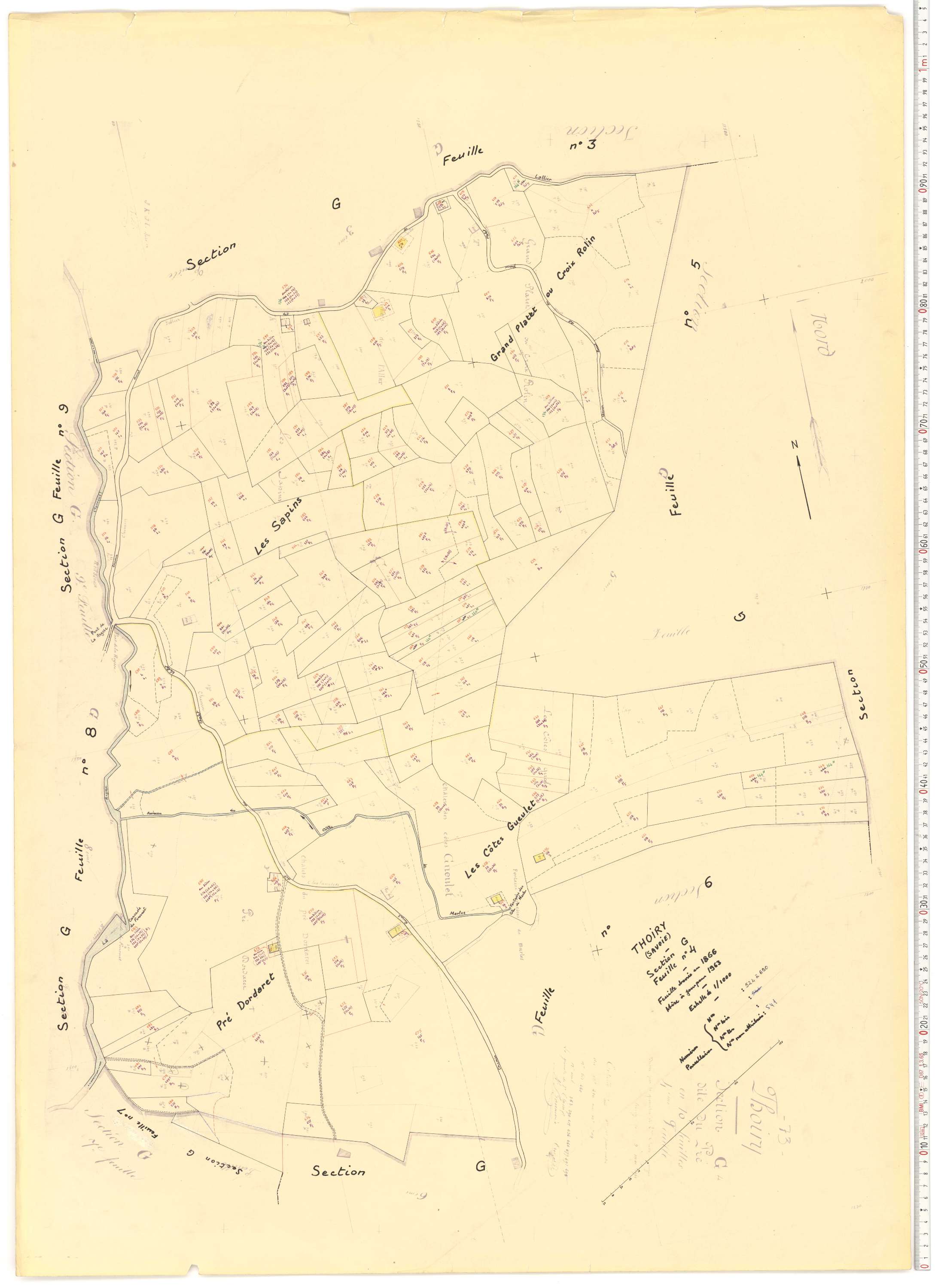 Thoiry - Cadastre rénové, version de travail (1963).