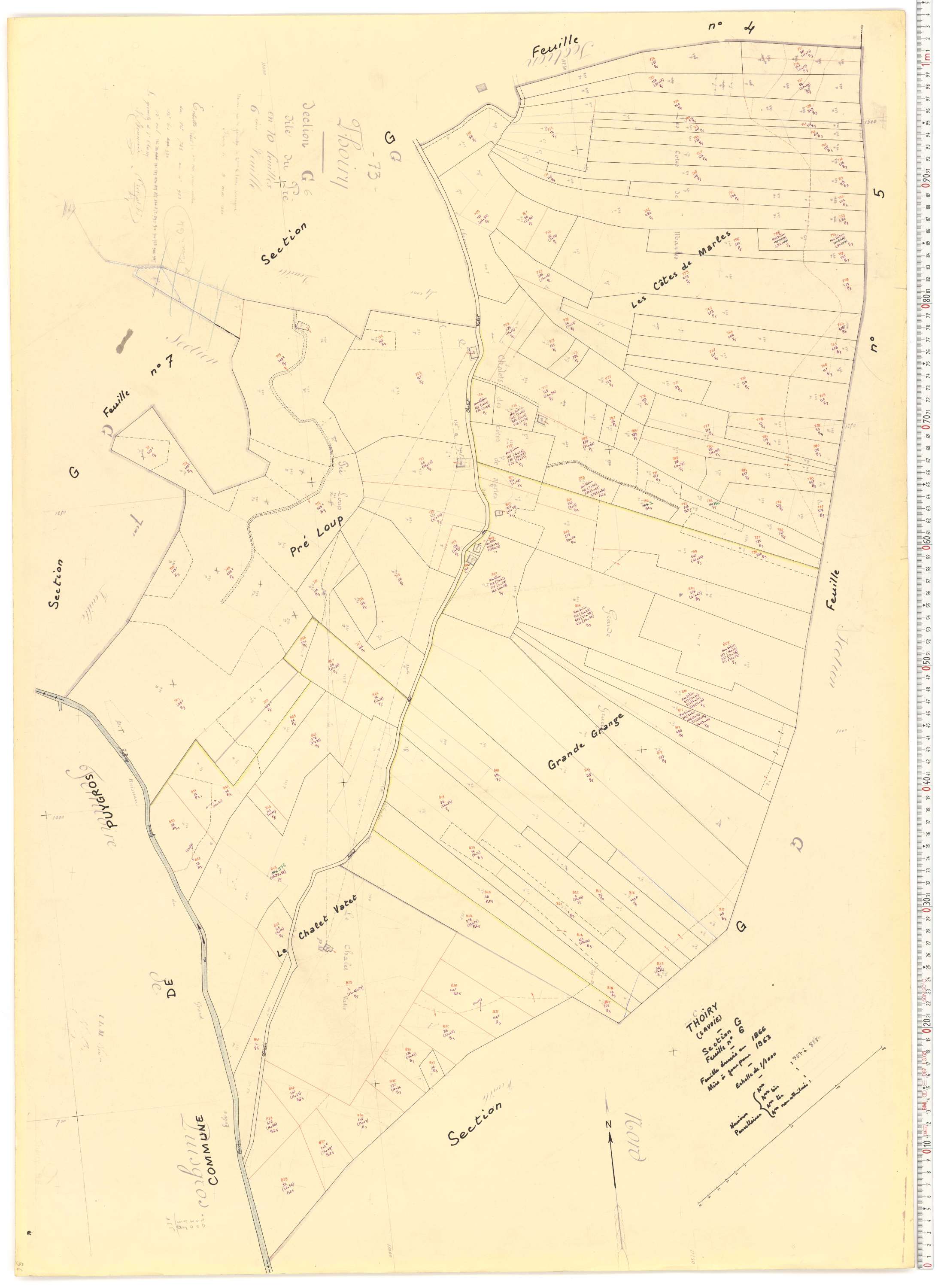 Thoiry - Cadastre rénové, version de travail (1963).