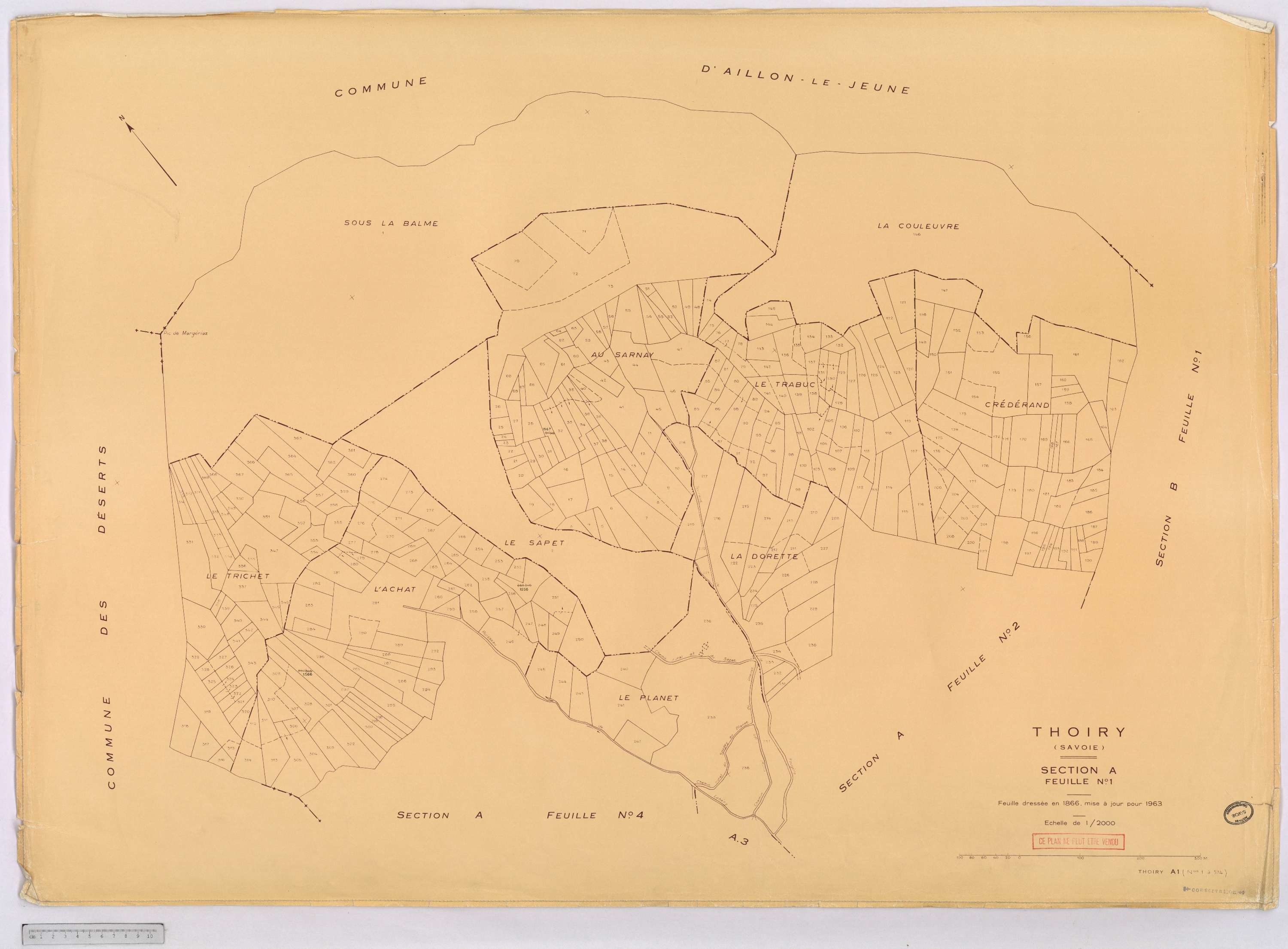 Thoiry - Cadastre rénové, version définitive (1963).