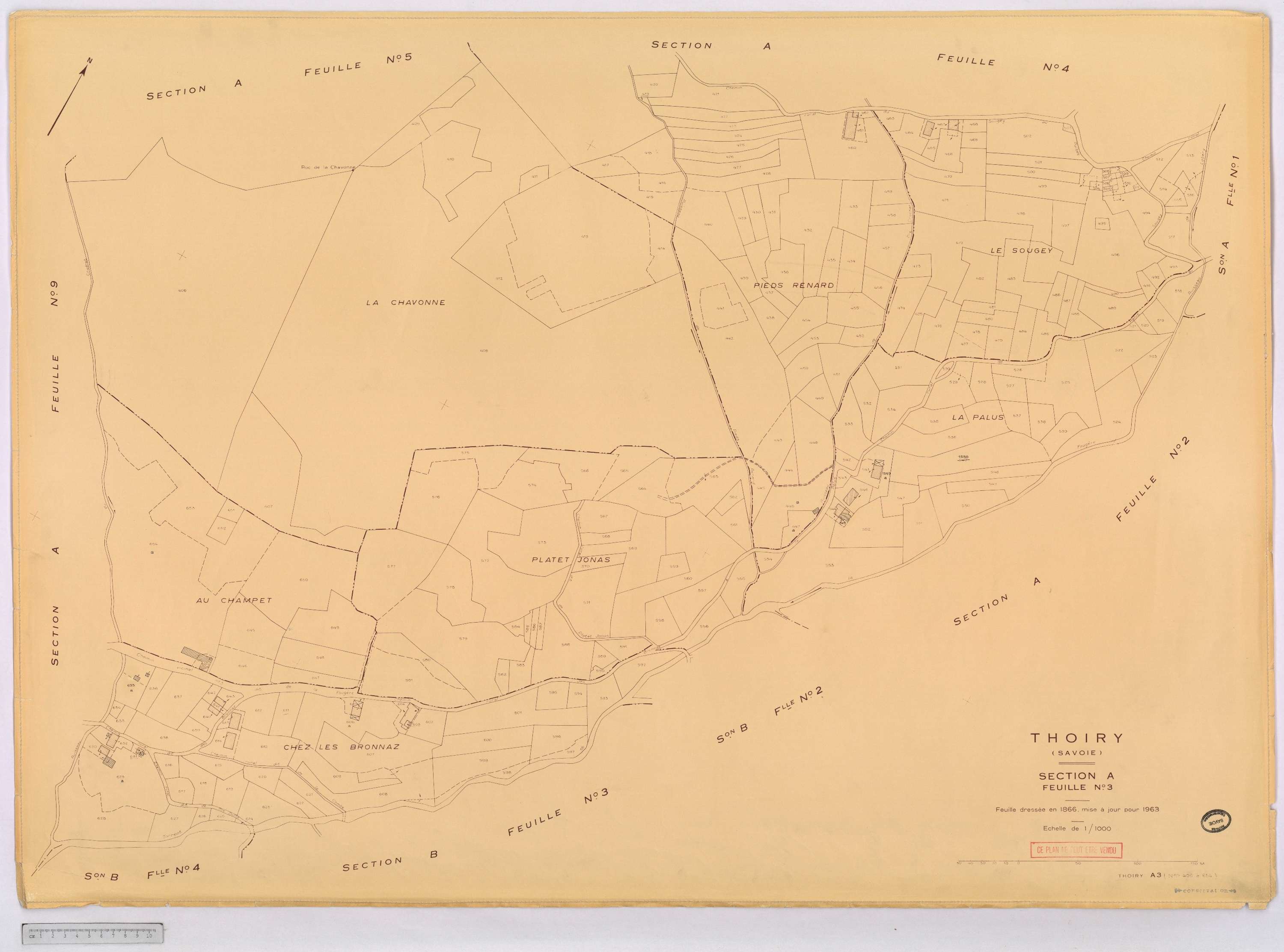 Thoiry - Cadastre rénové, version définitive (1963).