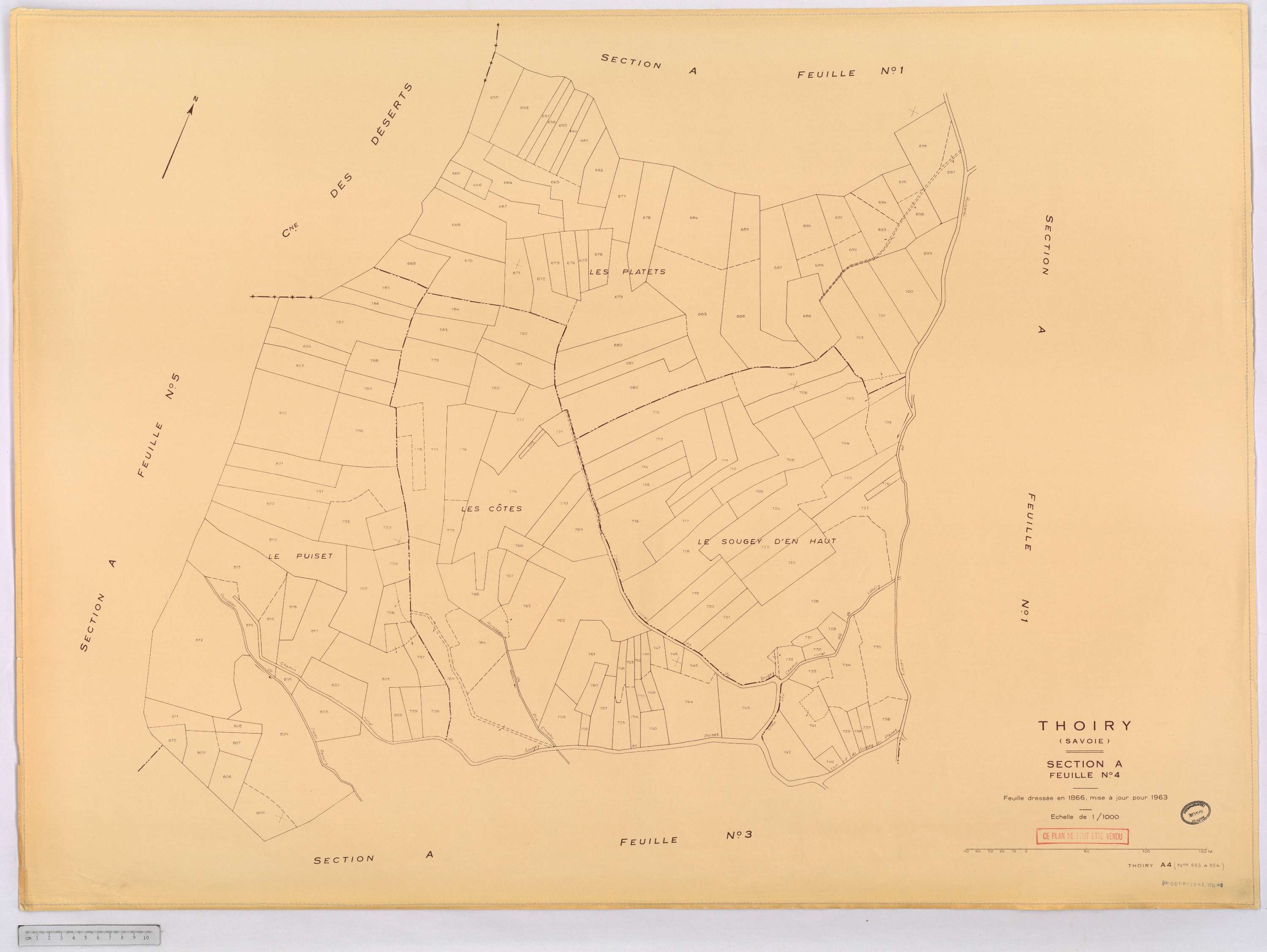 Thoiry - Cadastre rénové, version définitive (1963).