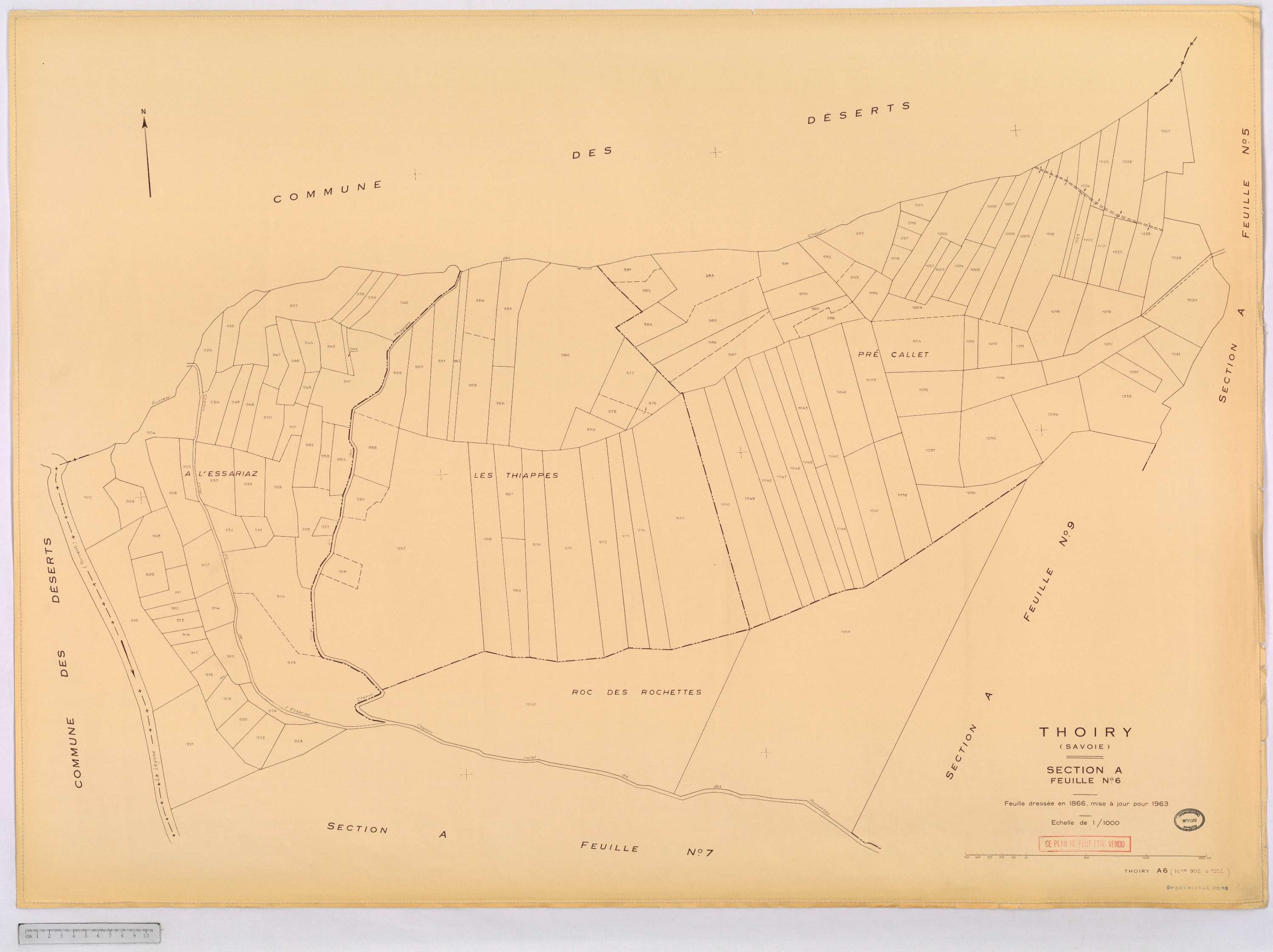 Thoiry - Cadastre rénové, version définitive (1963).