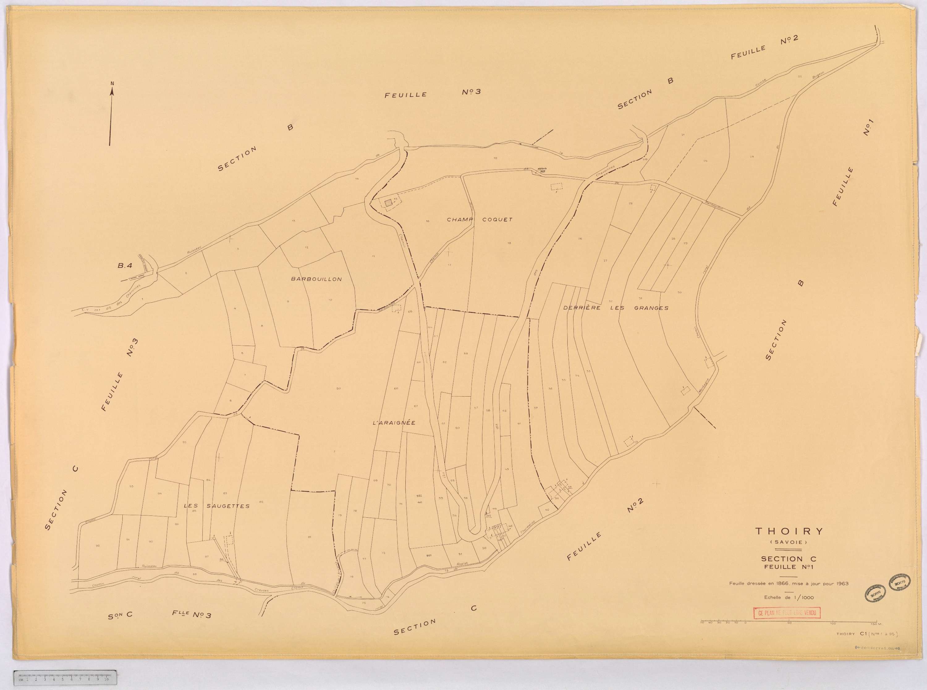 Thoiry - Cadastre rénové, version définitive (1963).