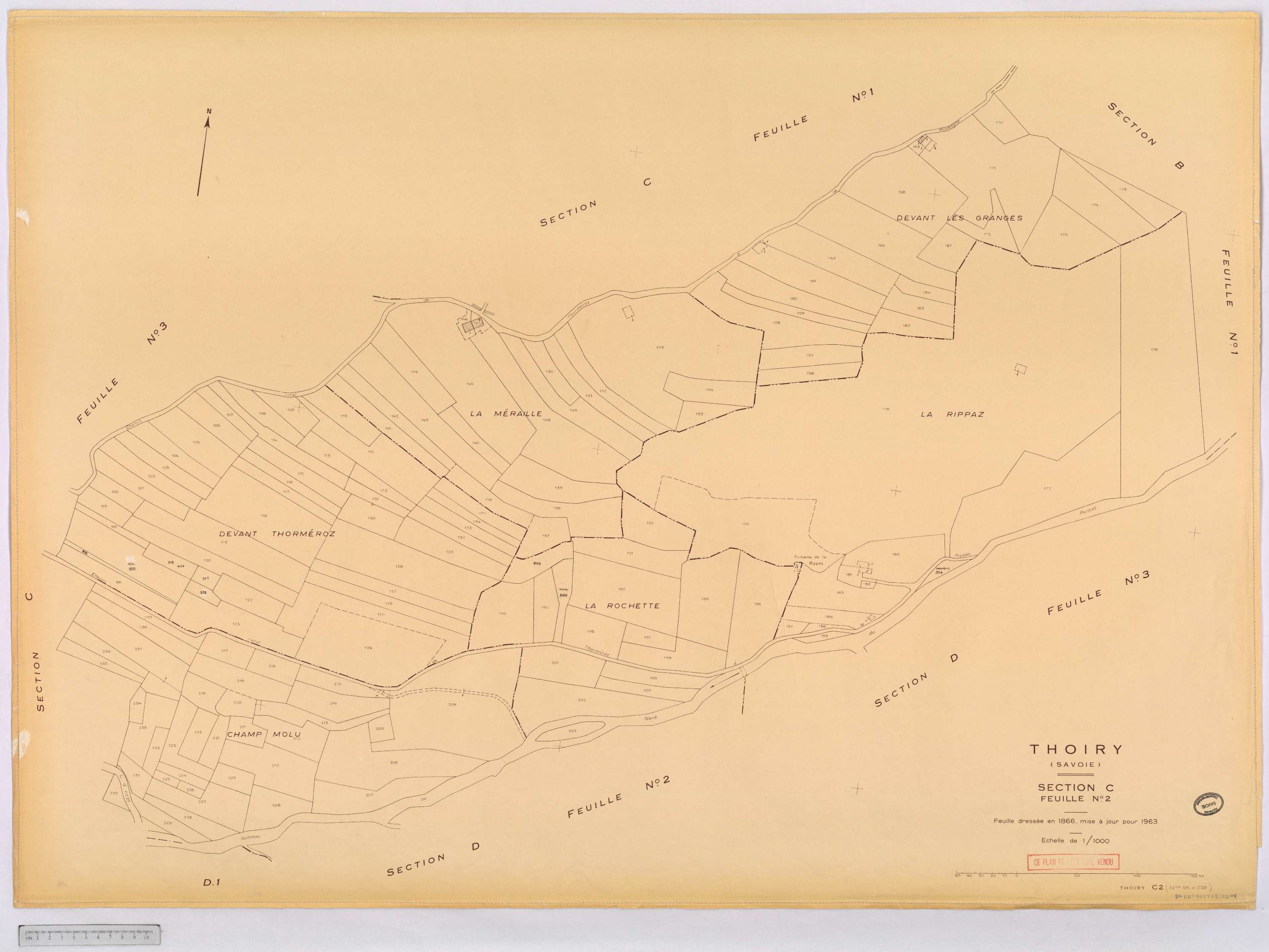 Thoiry - Cadastre rénové, version définitive (1963).