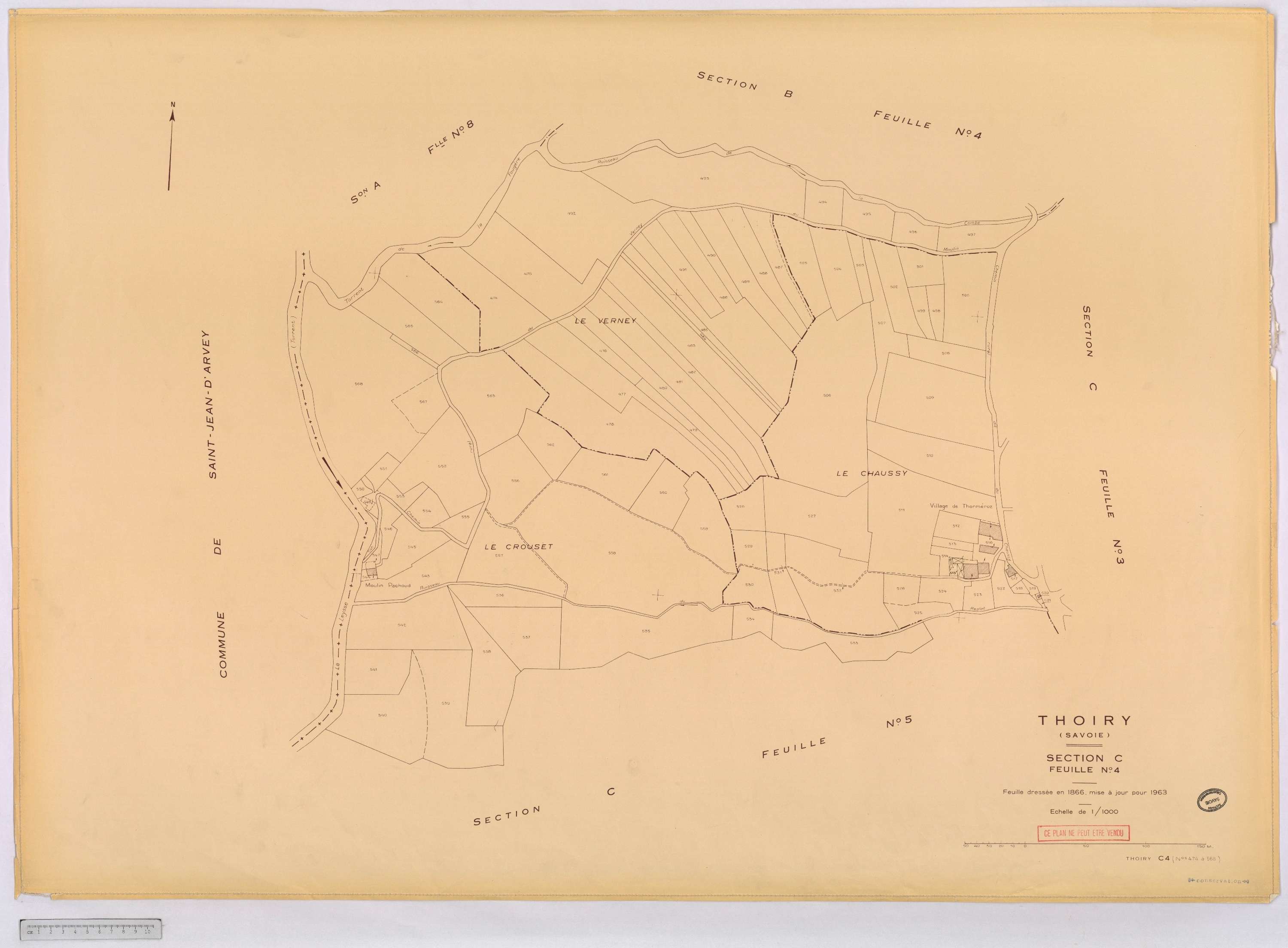 Thoiry - Cadastre rénové, version définitive (1963).
