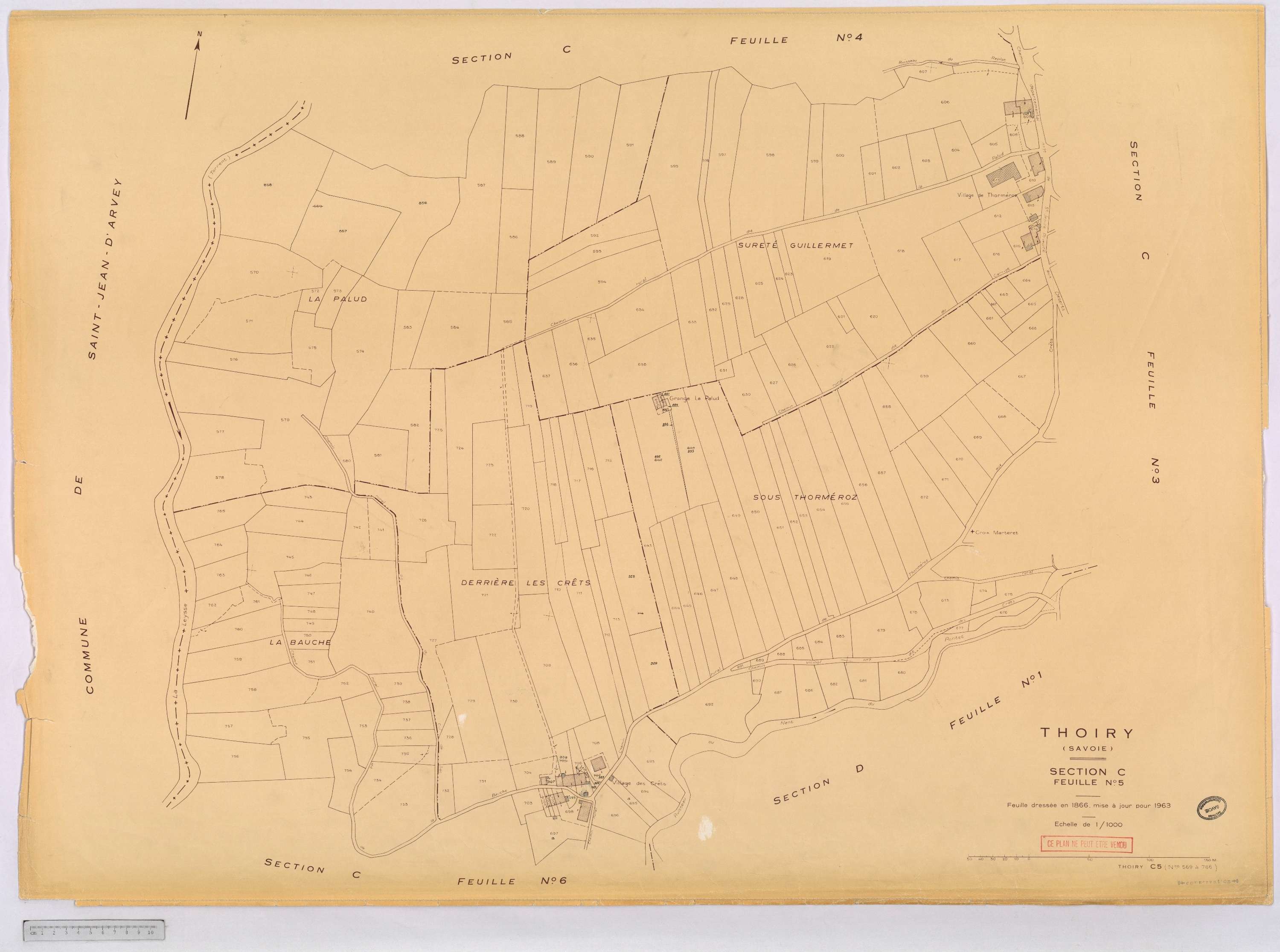 Thoiry - Cadastre rénové, version définitive (1963).