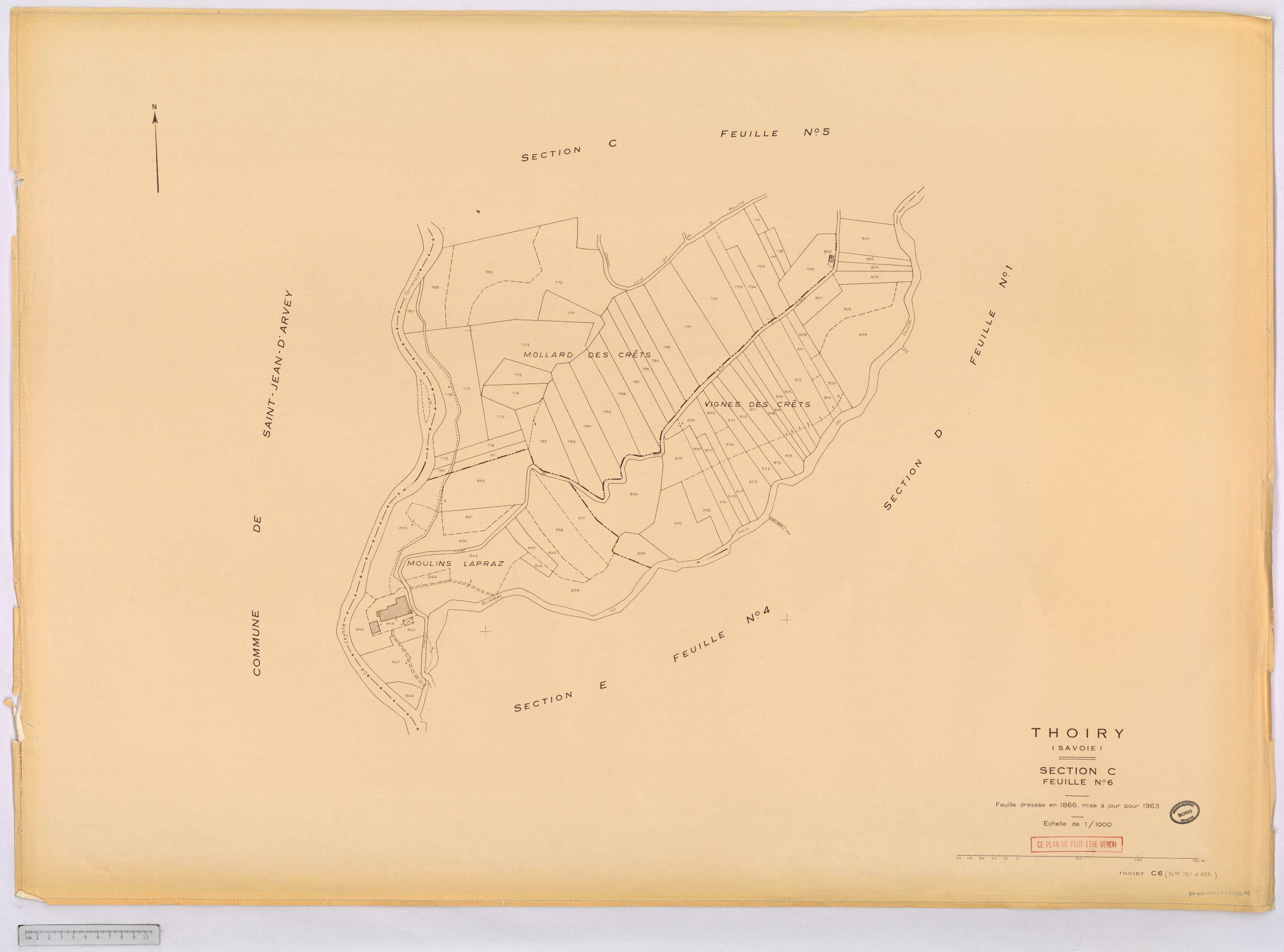 Thoiry - Cadastre rénové, version définitive (1963).