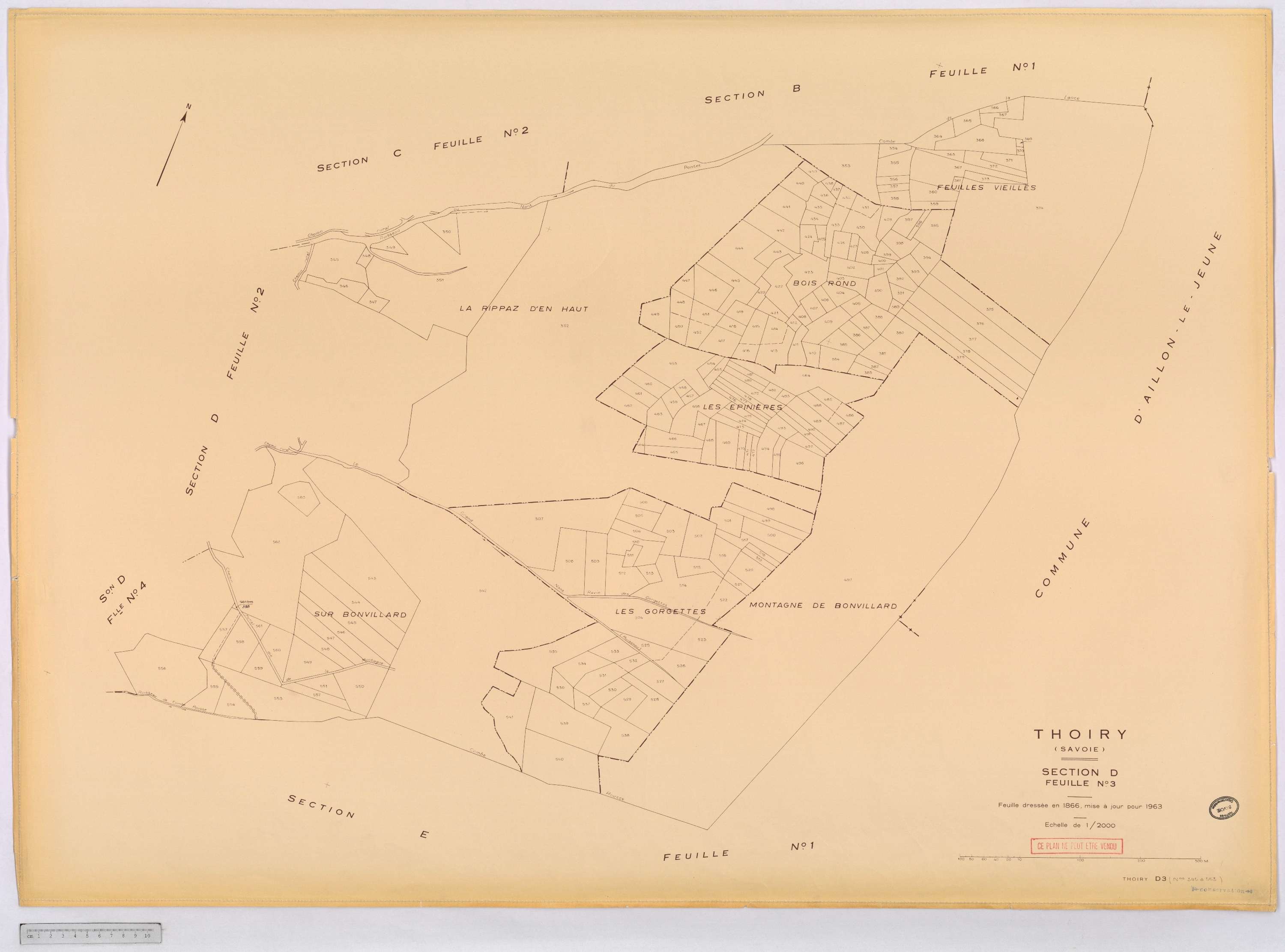 Thoiry - Cadastre rénové, version définitive (1963).