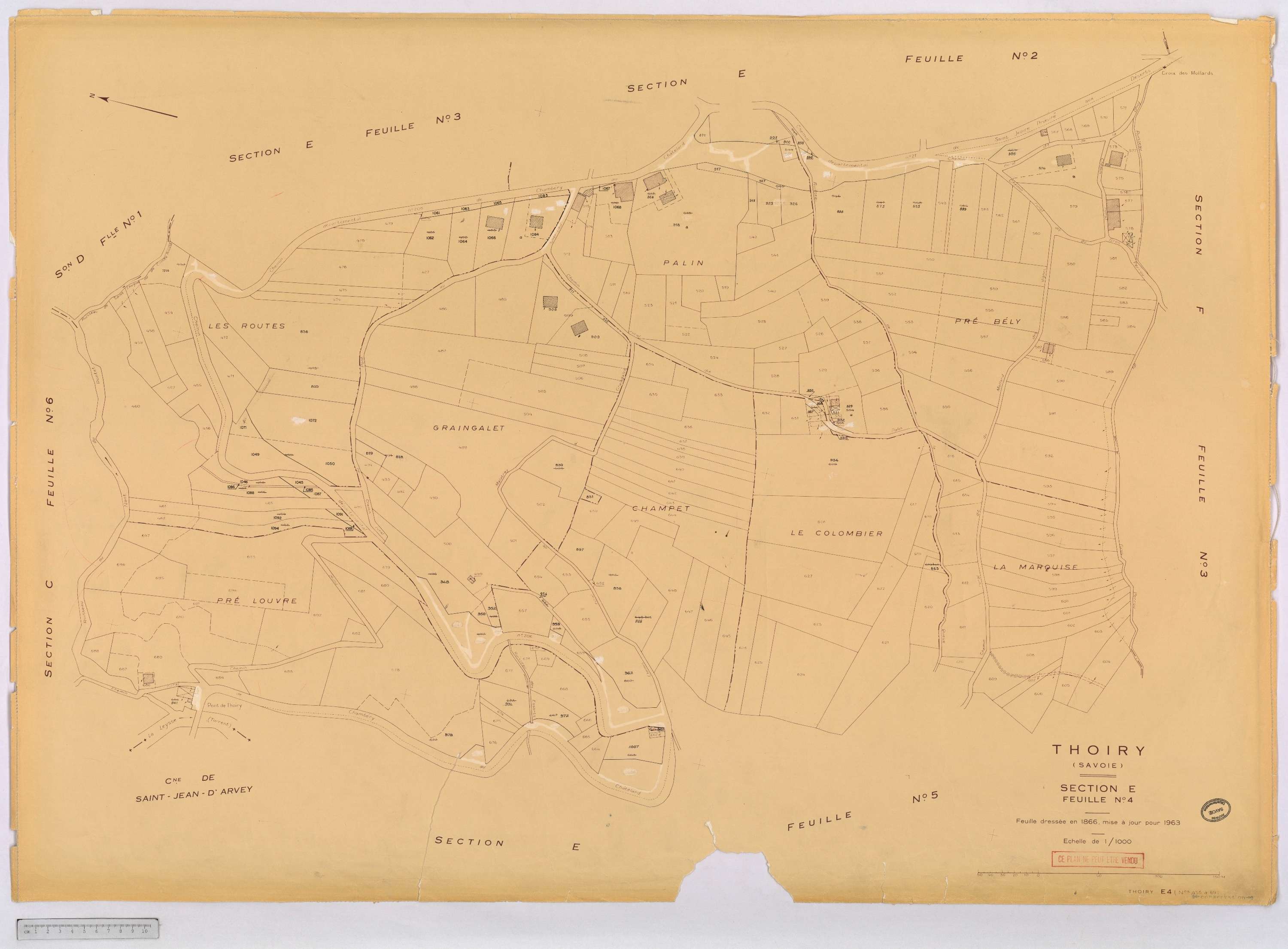 Thoiry - Cadastre rénové, version définitive (1963).