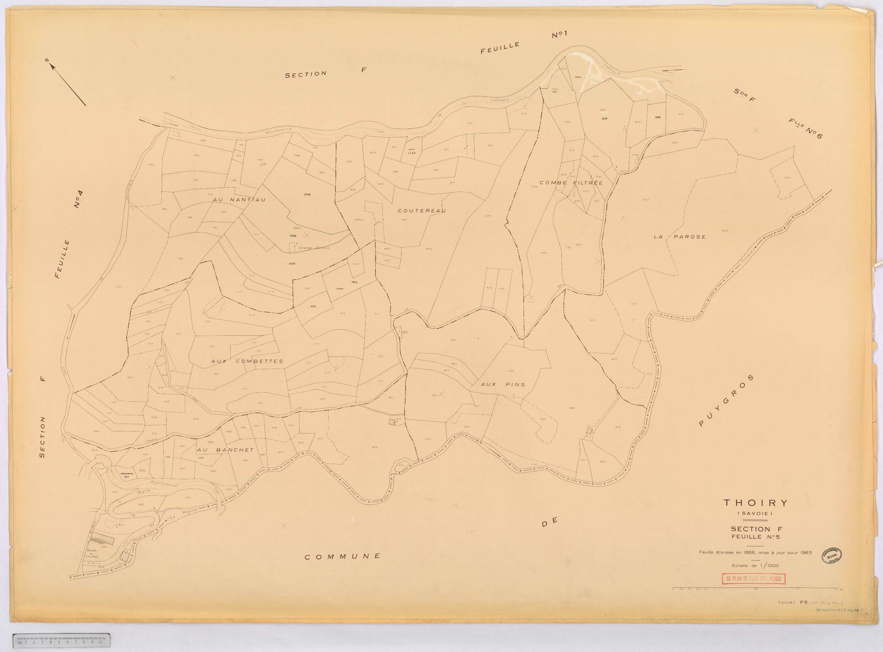 Thoiry - Cadastre rénové, version définitive (1963).
