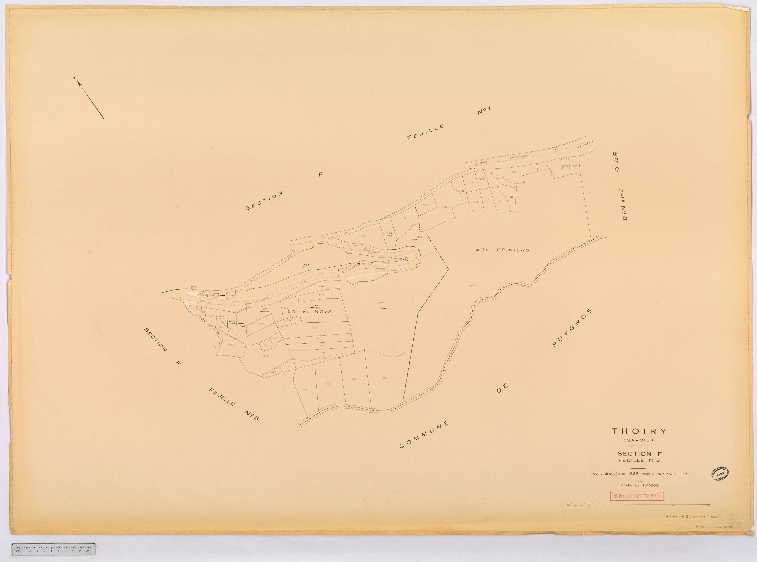 Thoiry - Cadastre rénové, version définitive (1963).
