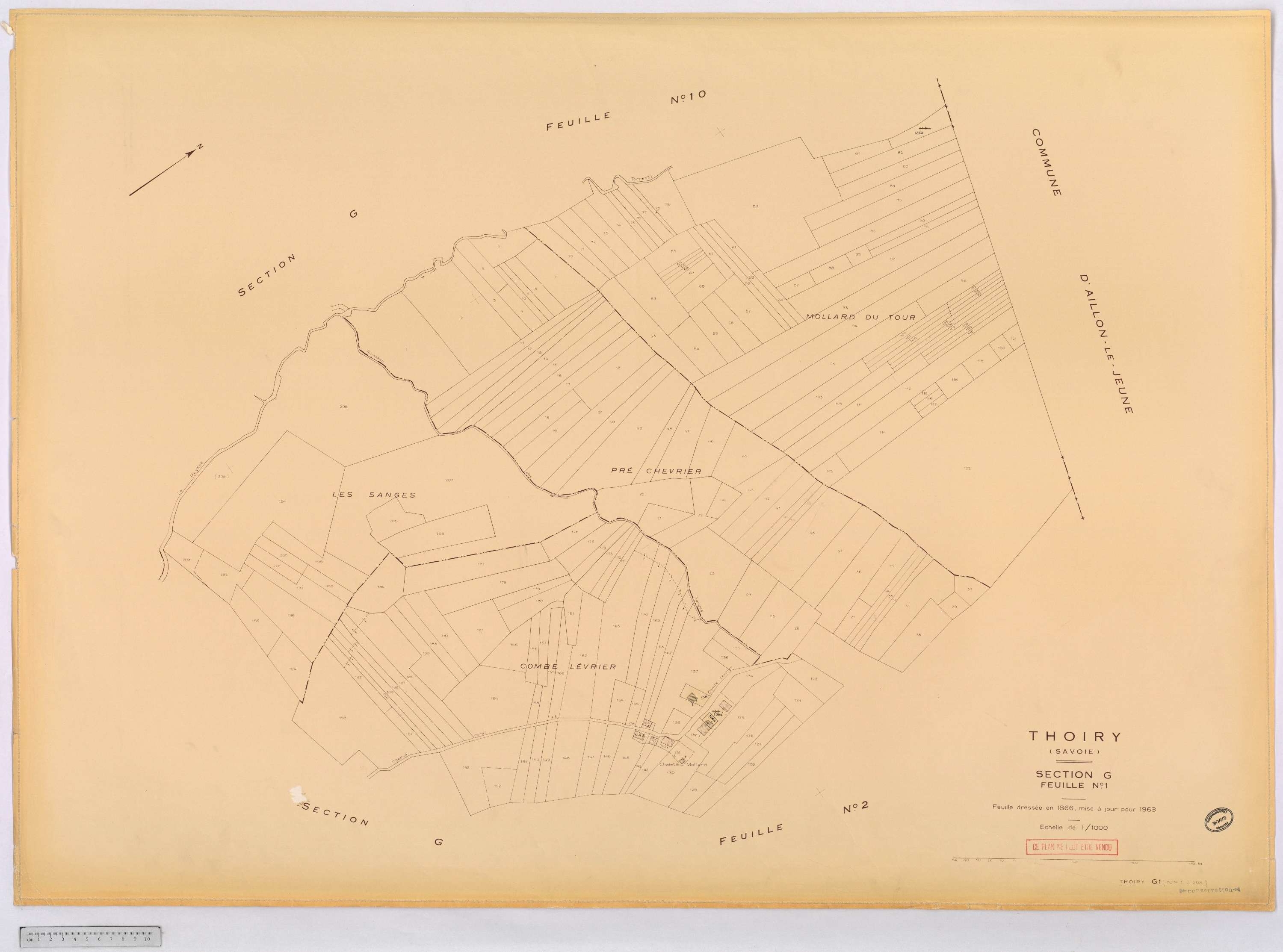 Thoiry - Cadastre rénové, version définitive (1963).