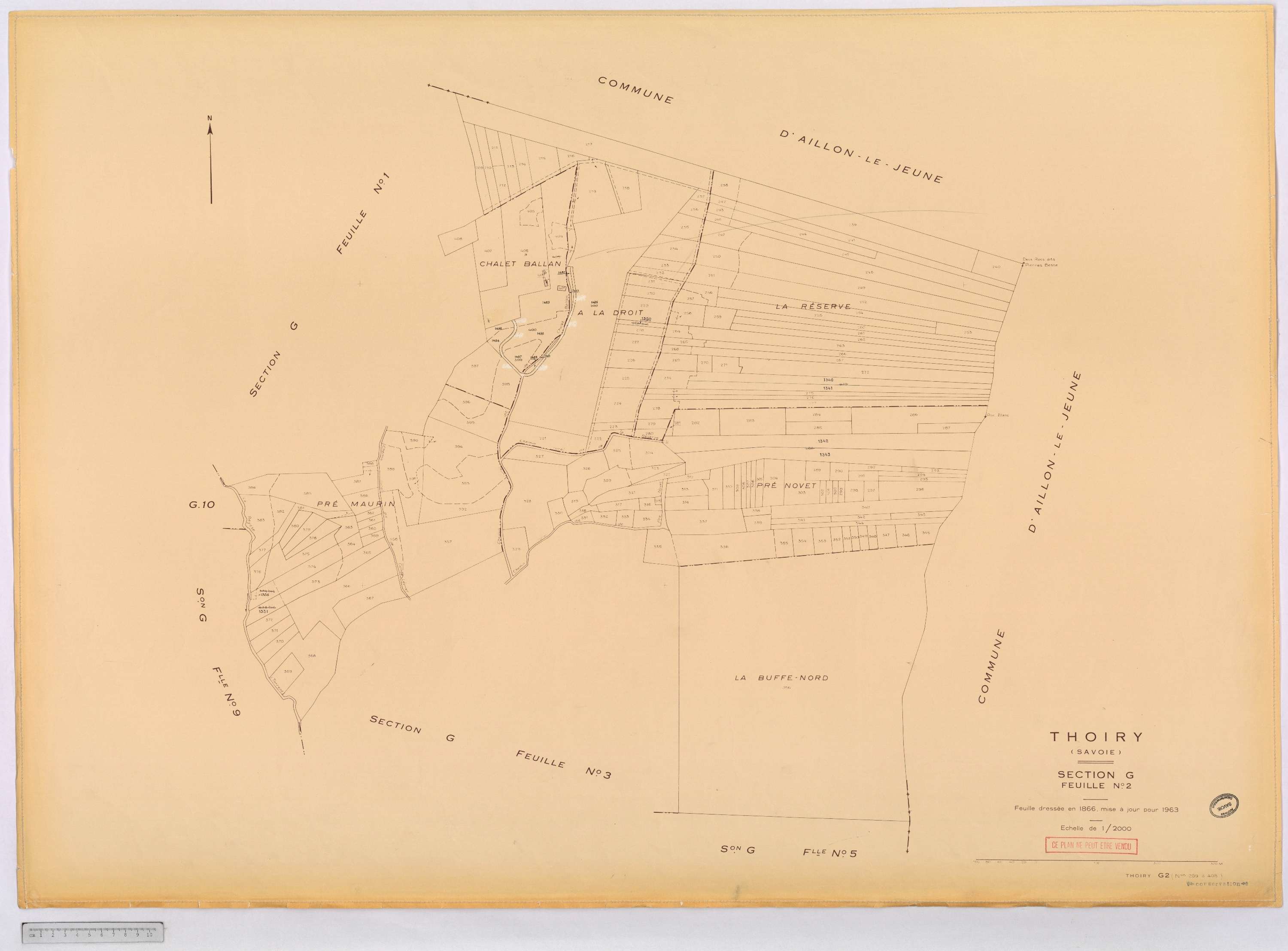 Thoiry - Cadastre rénové, version définitive (1963).