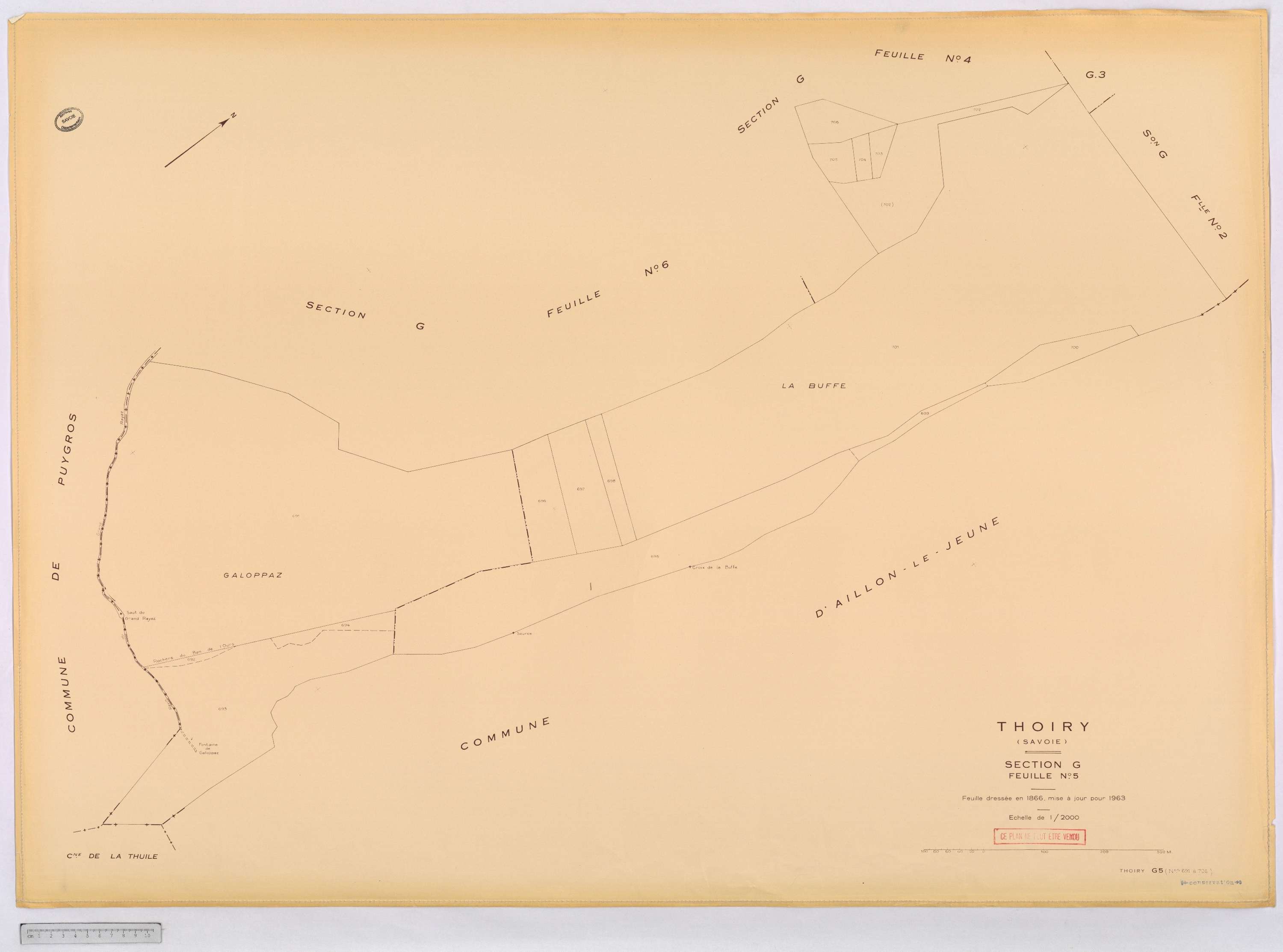 Thoiry - Cadastre rénové, version définitive (1963).