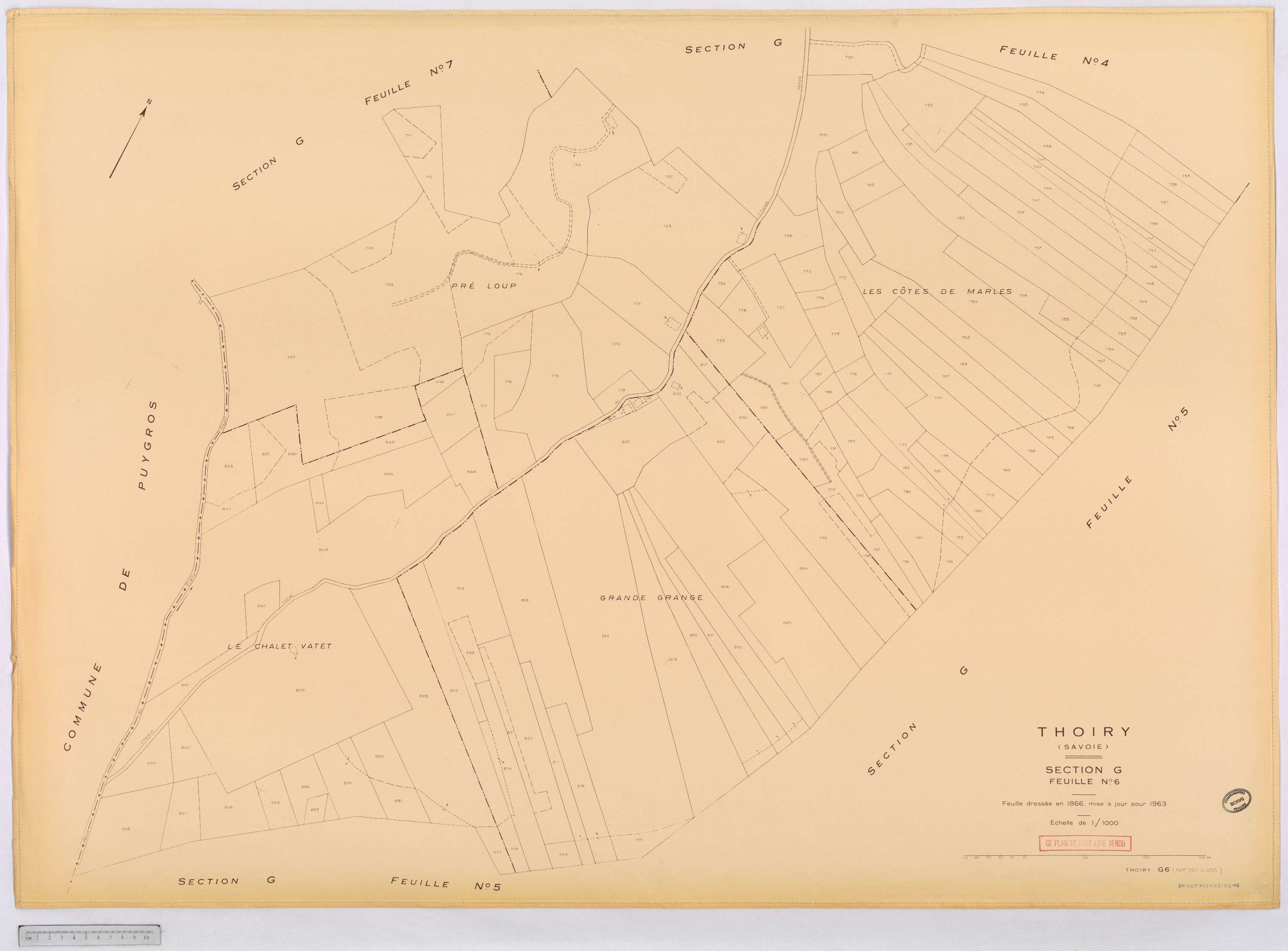 Thoiry - Cadastre rénové, version définitive (1963).