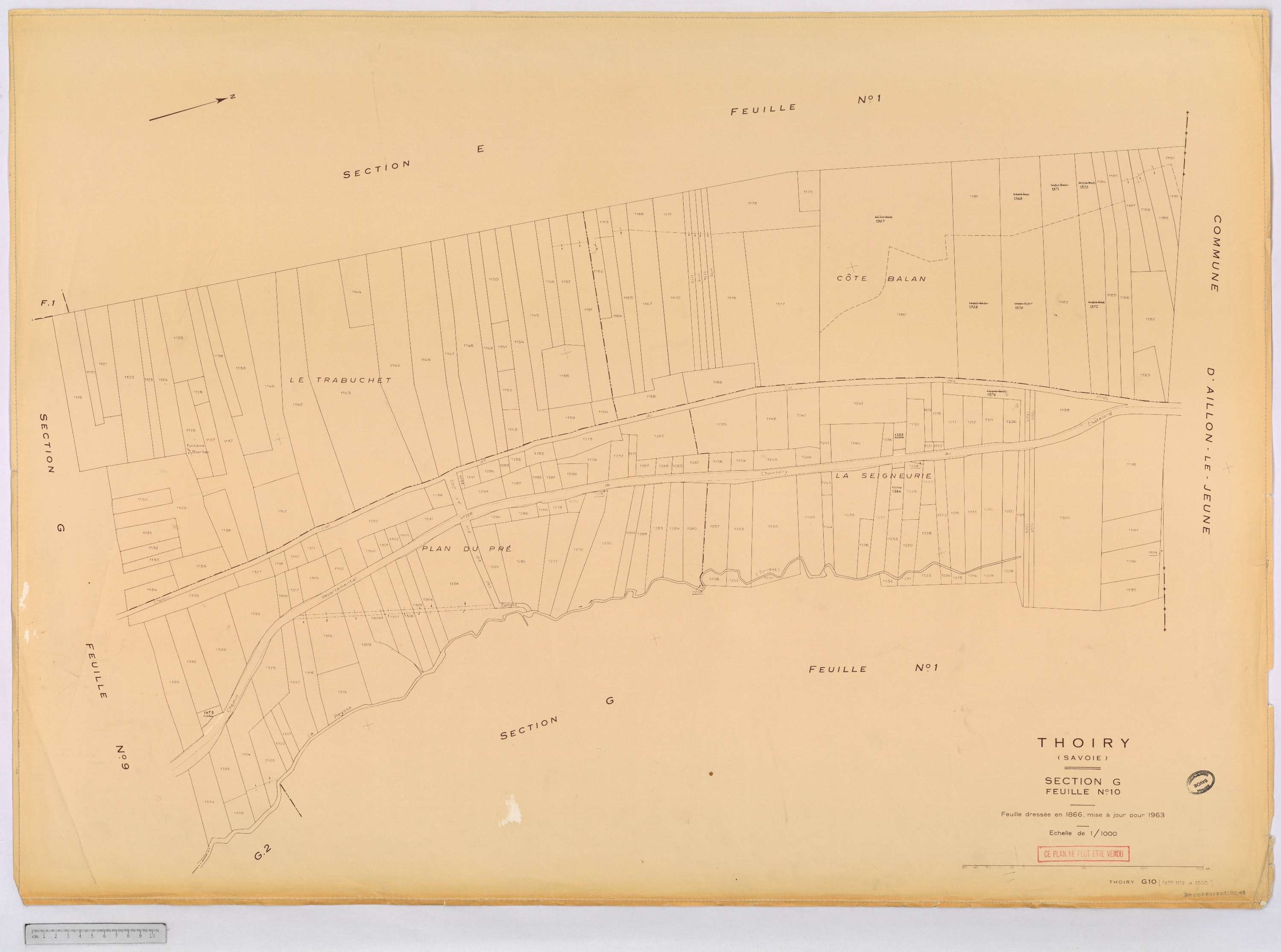 Thoiry - Cadastre rénové, version définitive (1963).